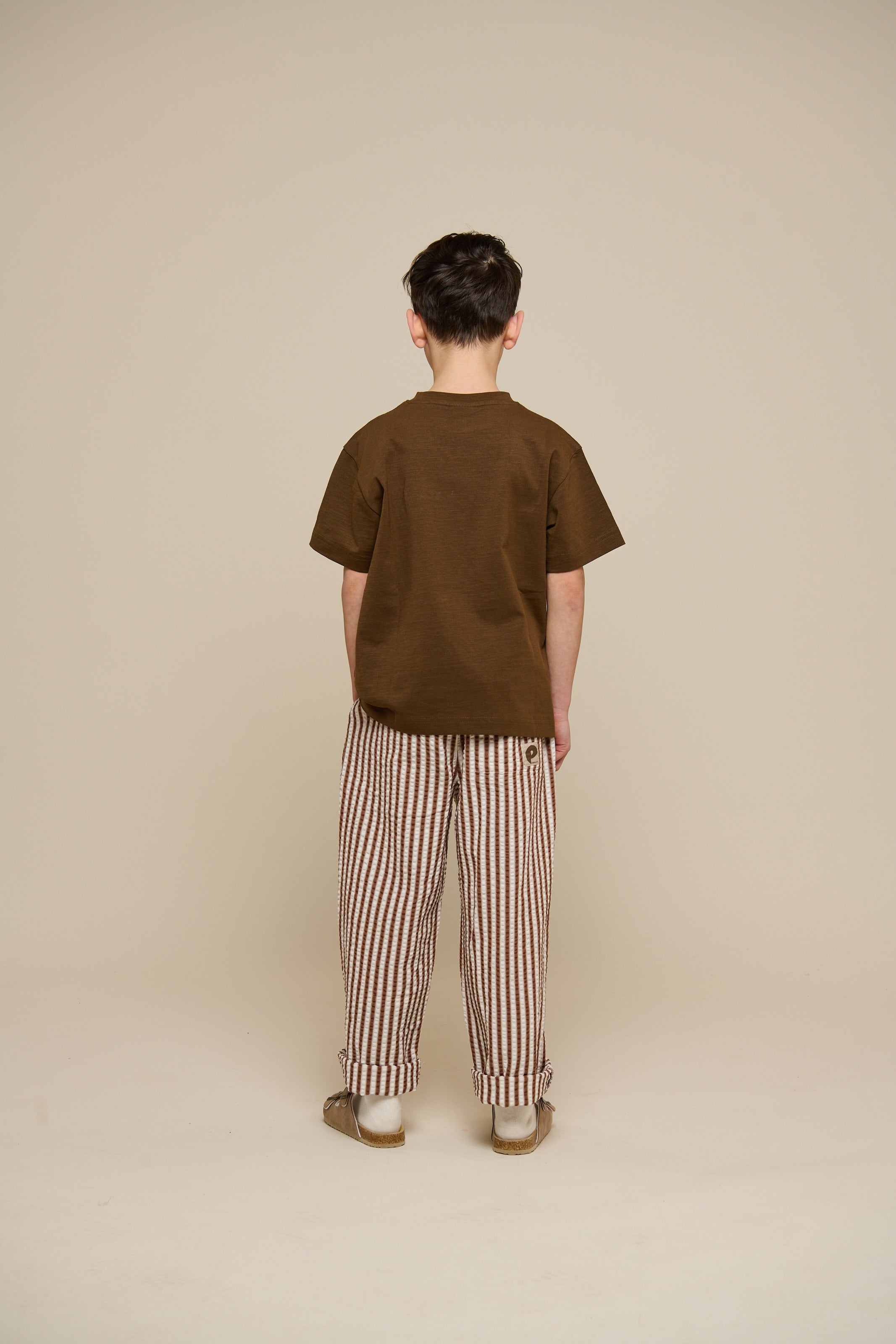 Stribede seersucker bukser - Tween - Brown | 101190 Frank