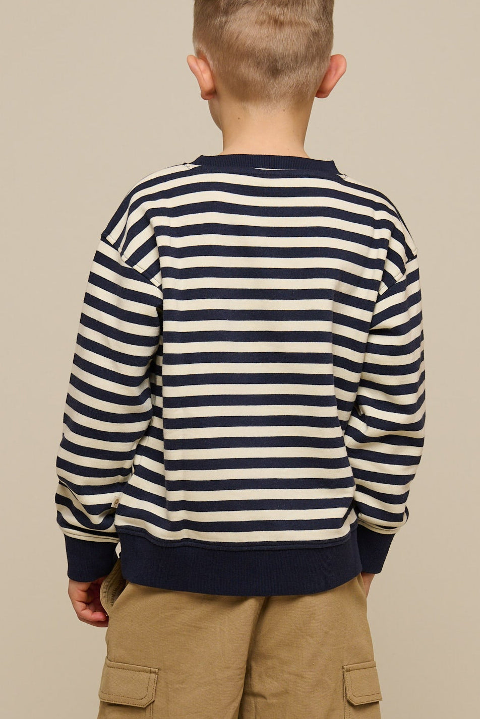 Stribet crewneck sweatshirt - Tween - Navy Stripe | 101345 Cole