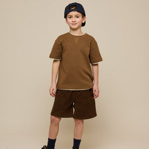 Pull-on fløjlsshorts - Tween - Dark Brown | 101105 Tobias