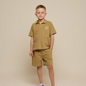 Polo T-shirt i jersey med struktur - Tween - Khaki | 101218 Sonny