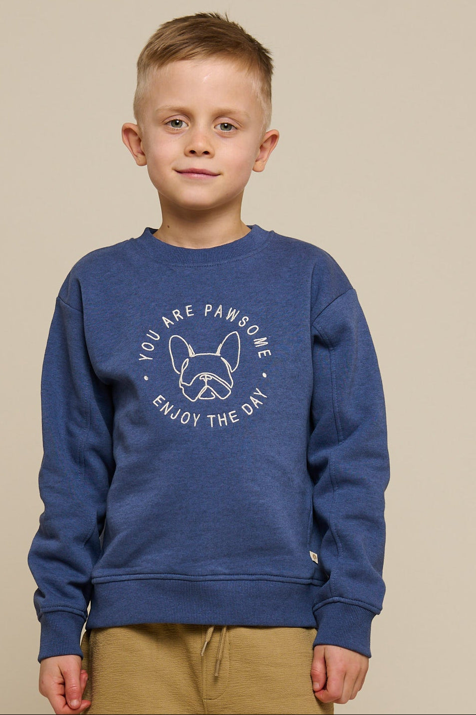 Sweatshirt med rund hals - Tween - Indigo Blue Melange | 100889 Justin