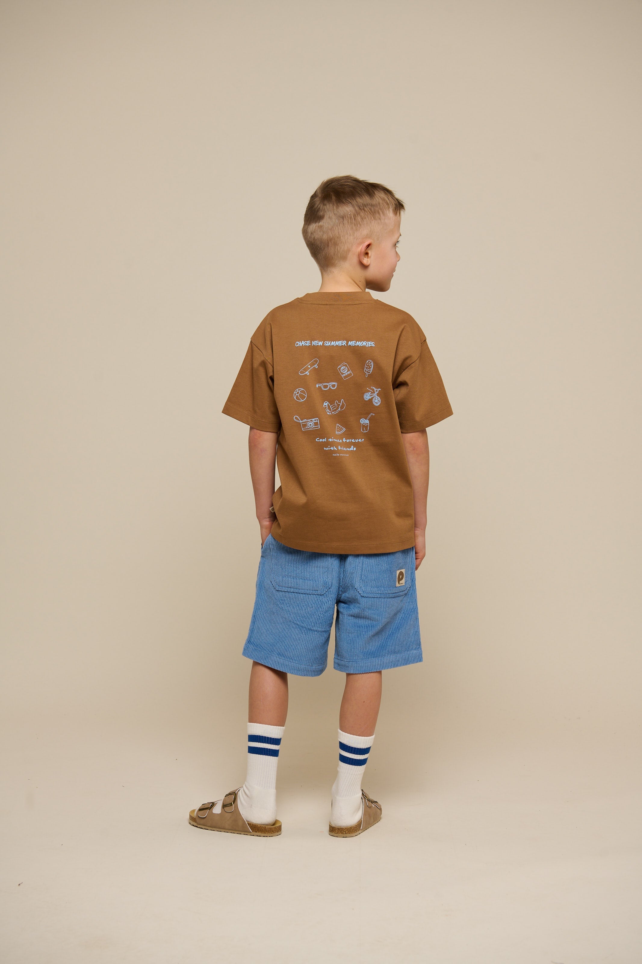 Pull-on fløjlsshorts - Tween - Dusty Blue | 101101 Tobias