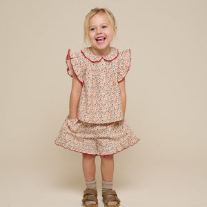 Blomsterprintede poplinshorts - Kids - Rose | 100956 Poppy