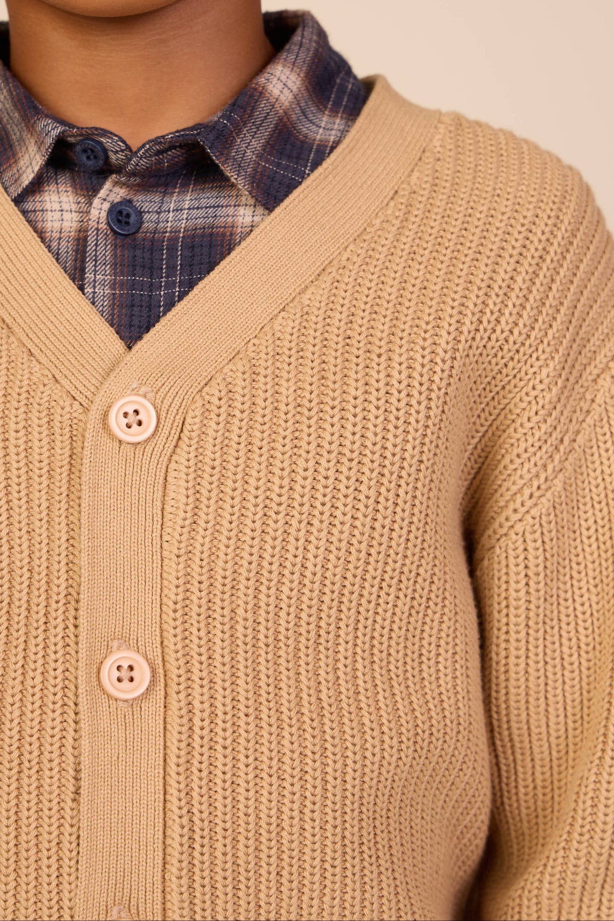 Cardigan i patentstrik - Kids - Beige | 101245 Clark