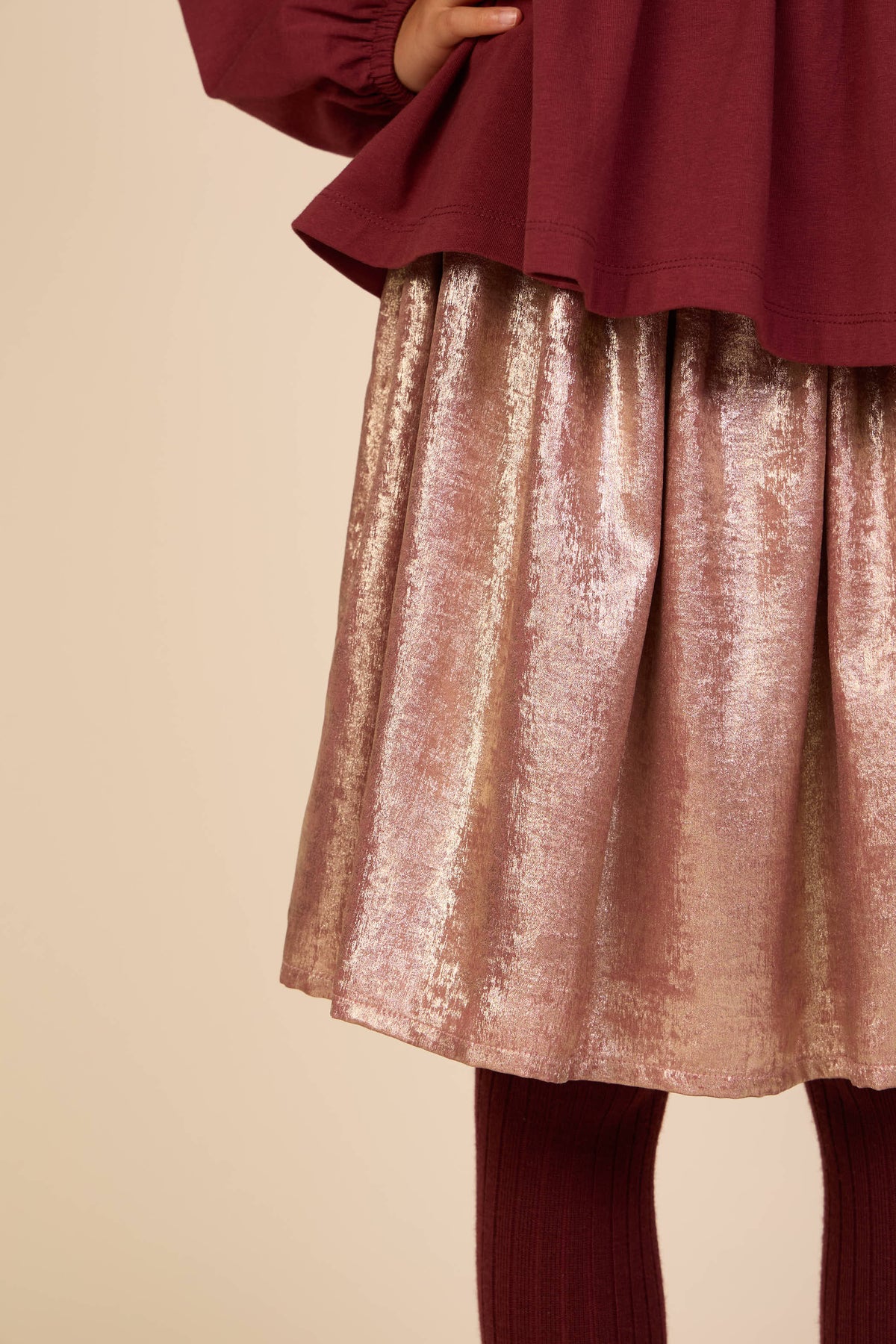 Nederdel med guld-finish Tween - Dusty Rose | 101674 Sylvia