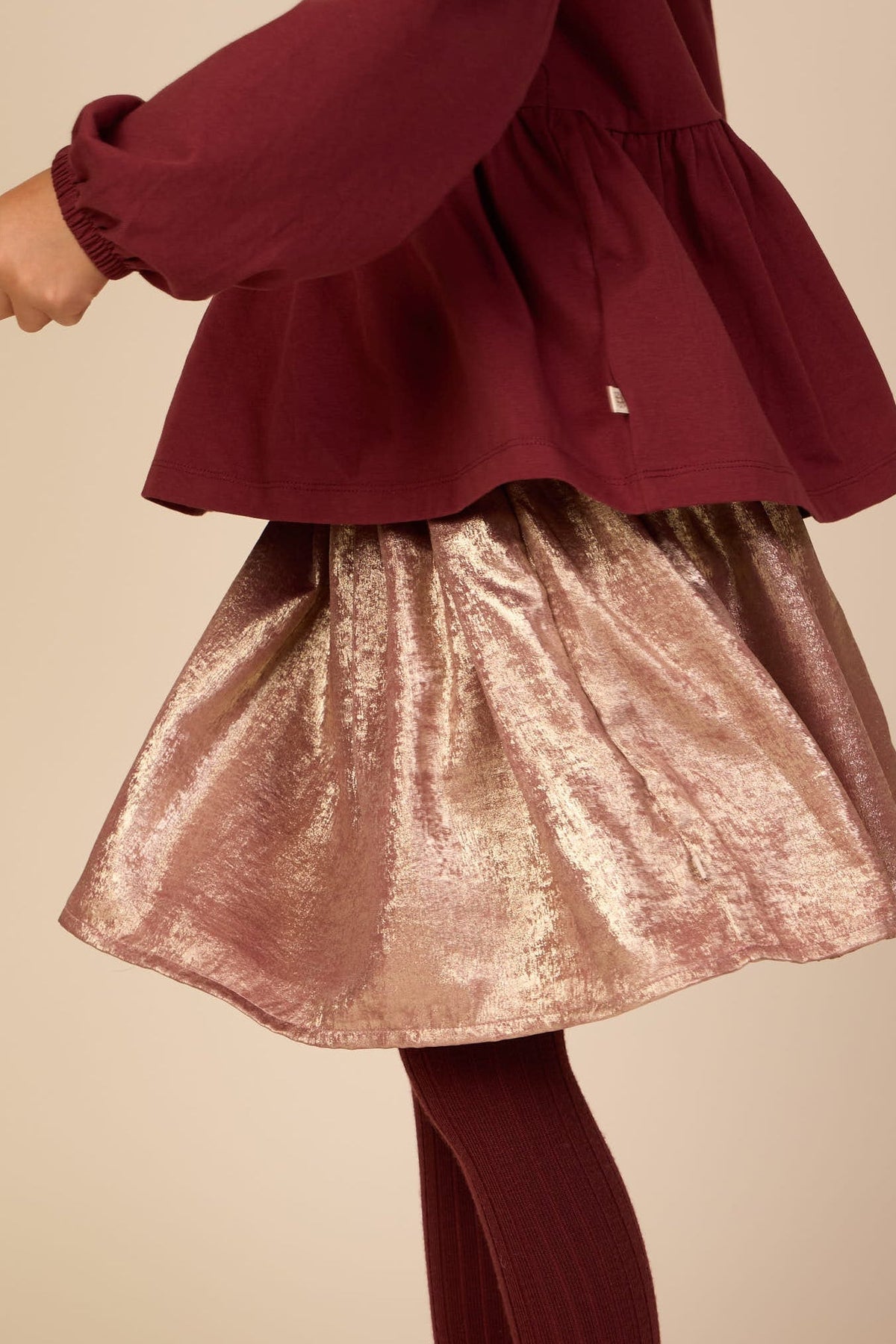 Nederdel med guld-finish Kids - Dusty Rose | 101673 Sylvia