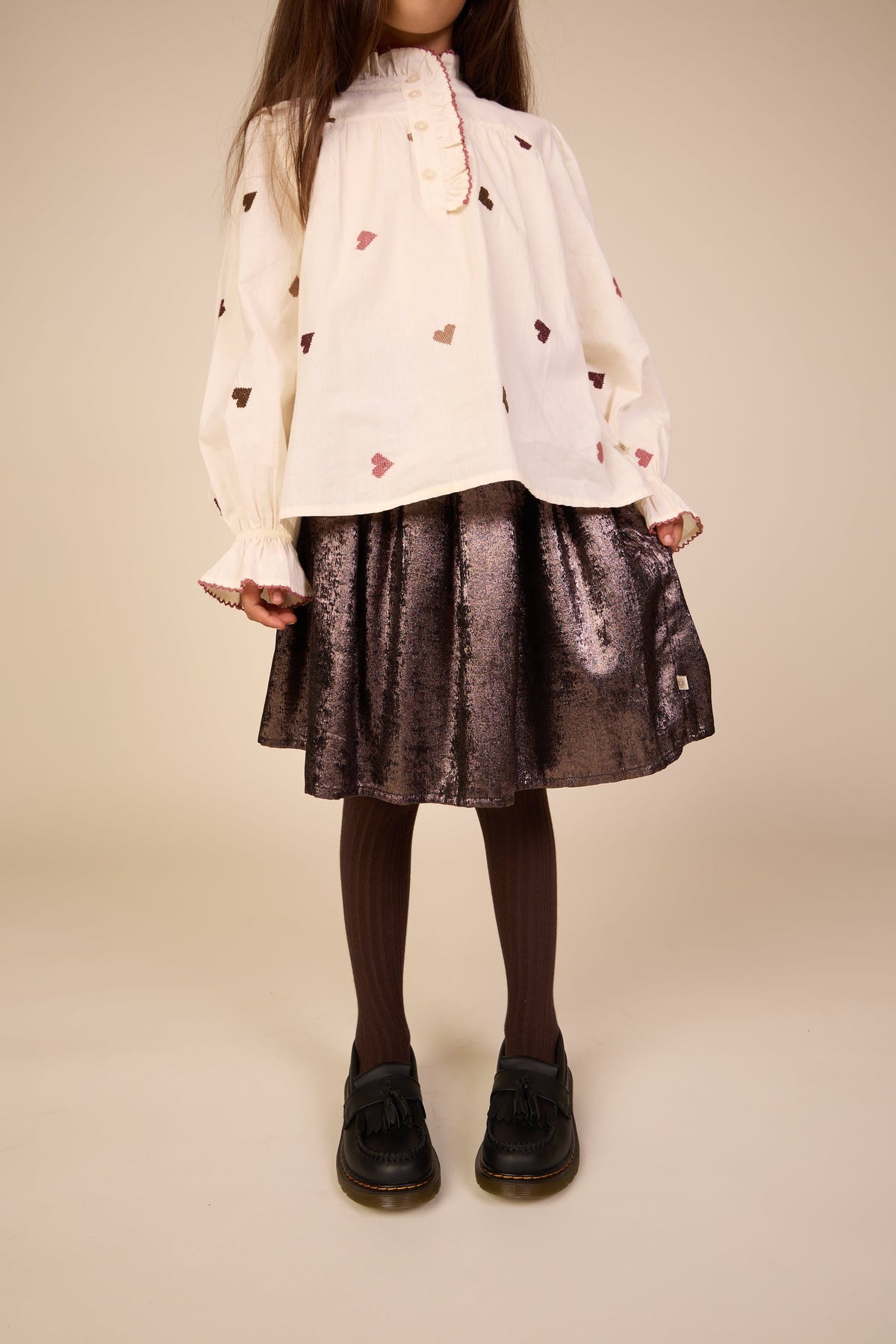 Nederdel med guld-finish Tween - Dark Brown | 101672 Sylvia