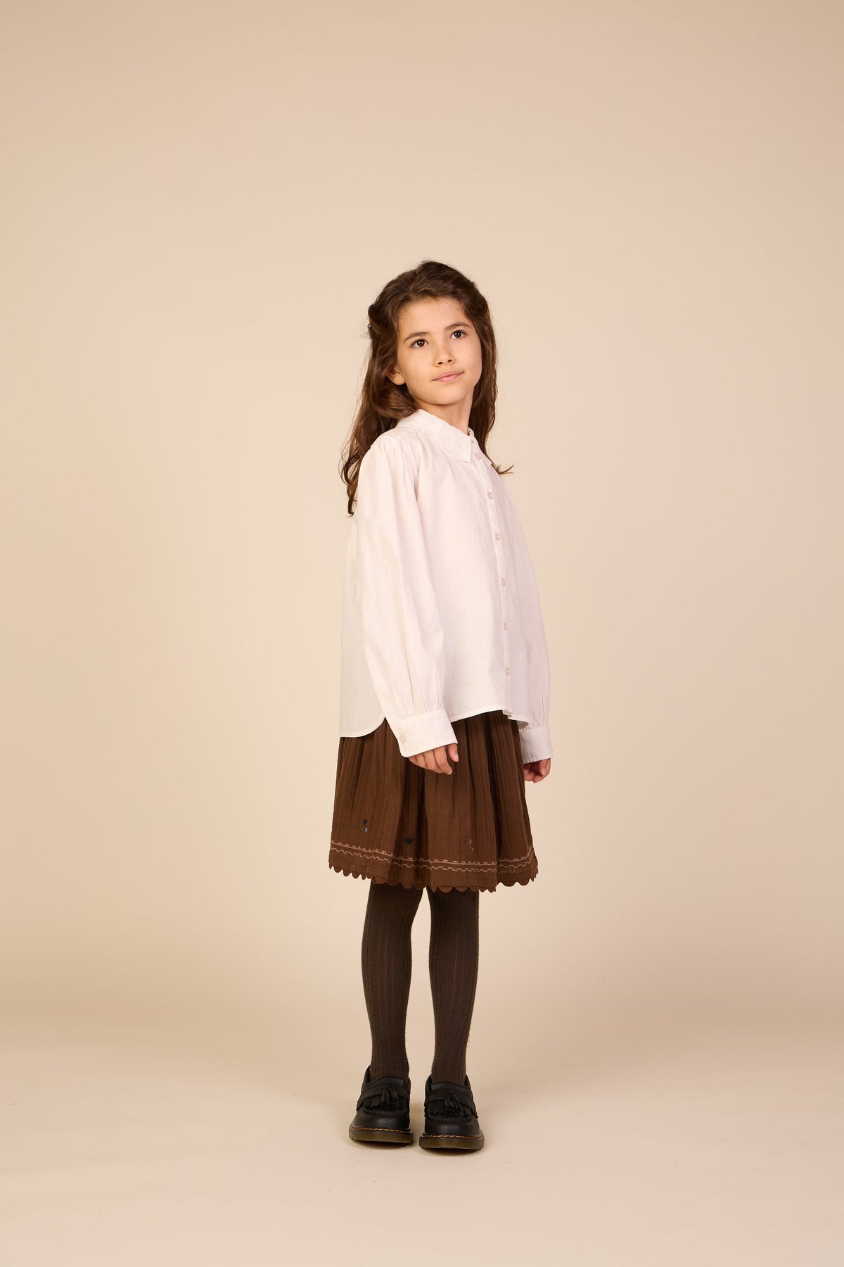 Bomuldsskjorte med blondekrave Tween - Offwhite | 101460 Holly