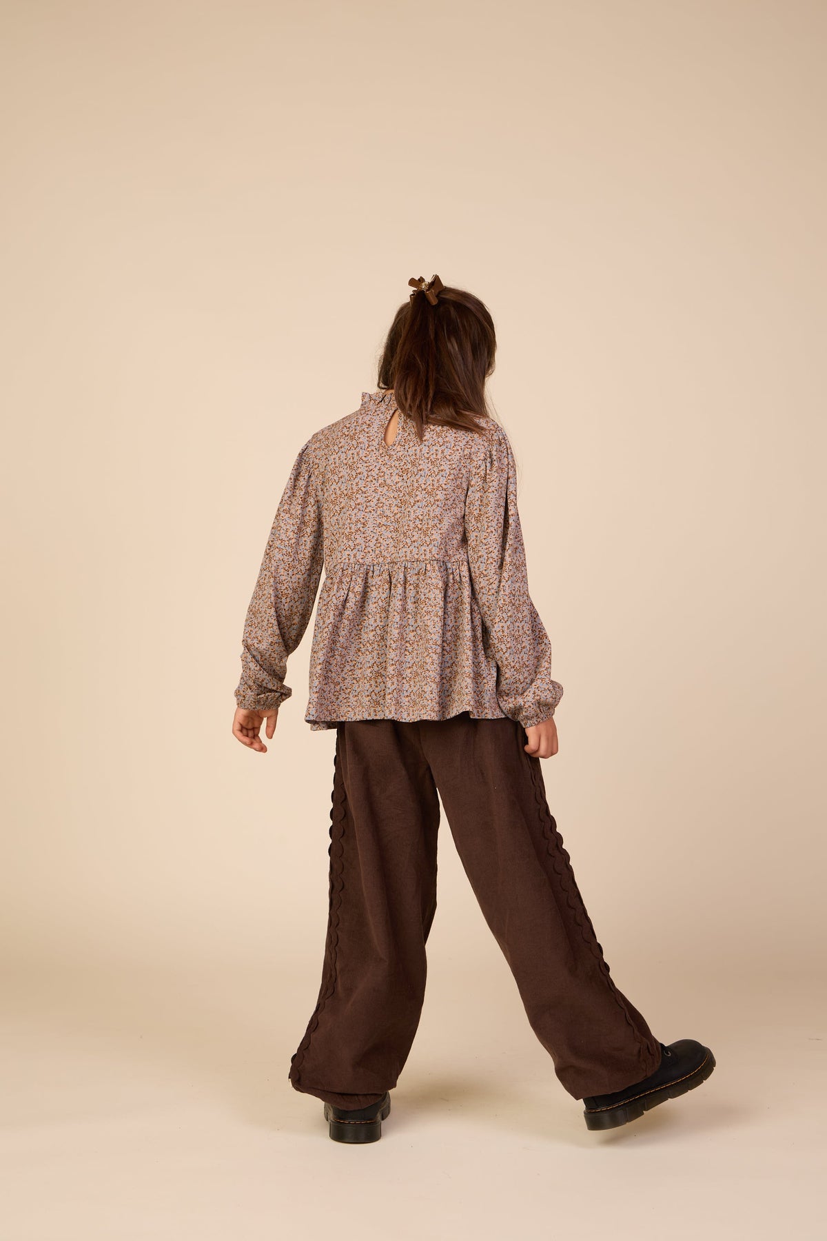 Fløjlsbukser med zig-zag bånd Tween - Dark Brown | 101482 Sille