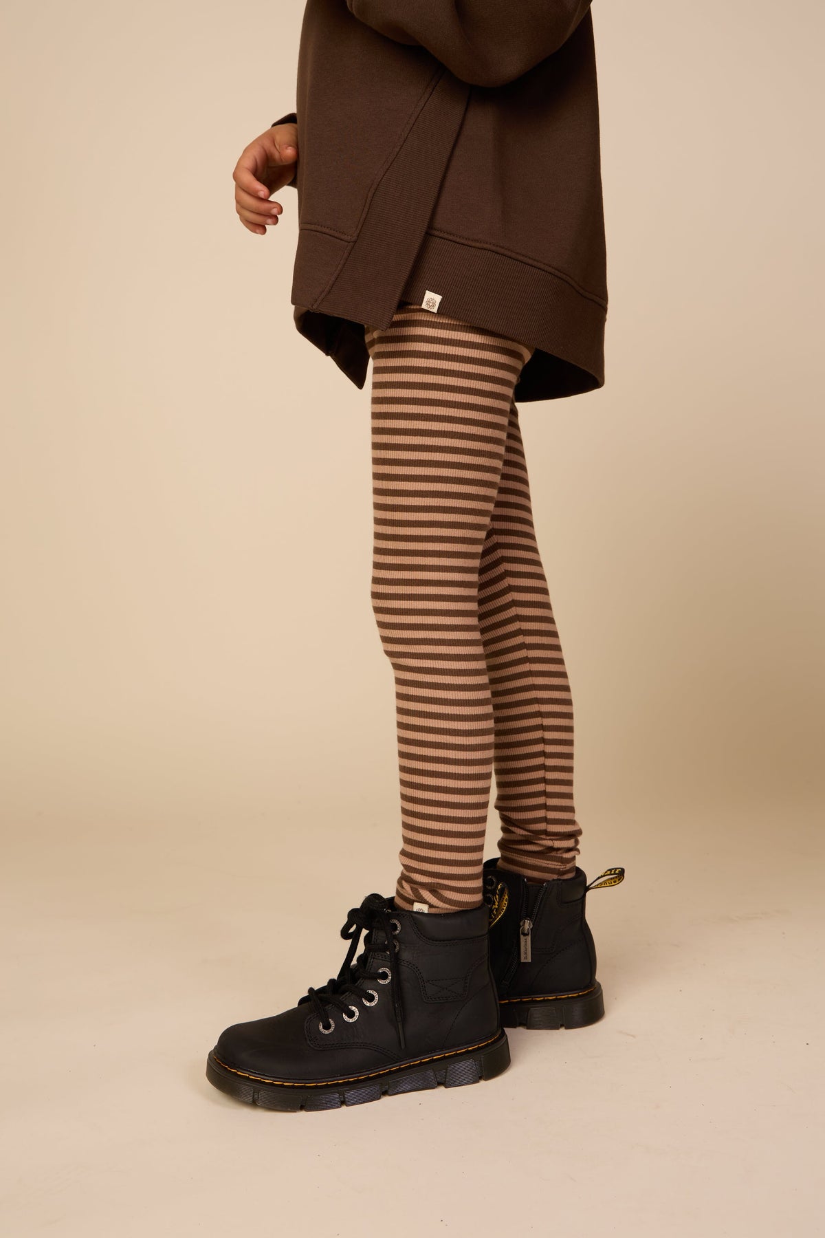 Stribede ribleggings Tween - Brown/Light Brown | 101611 Gloria