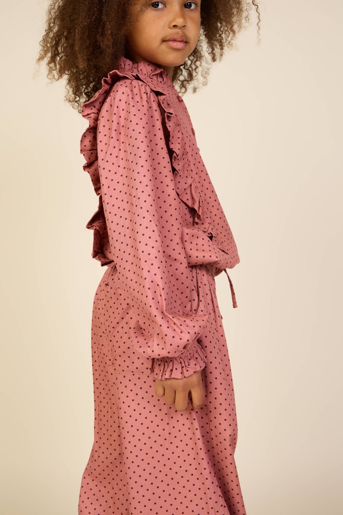 Prikket viskosebluse med flæser Tween - Dusty Rose/Bordeaux | 101661 Feline