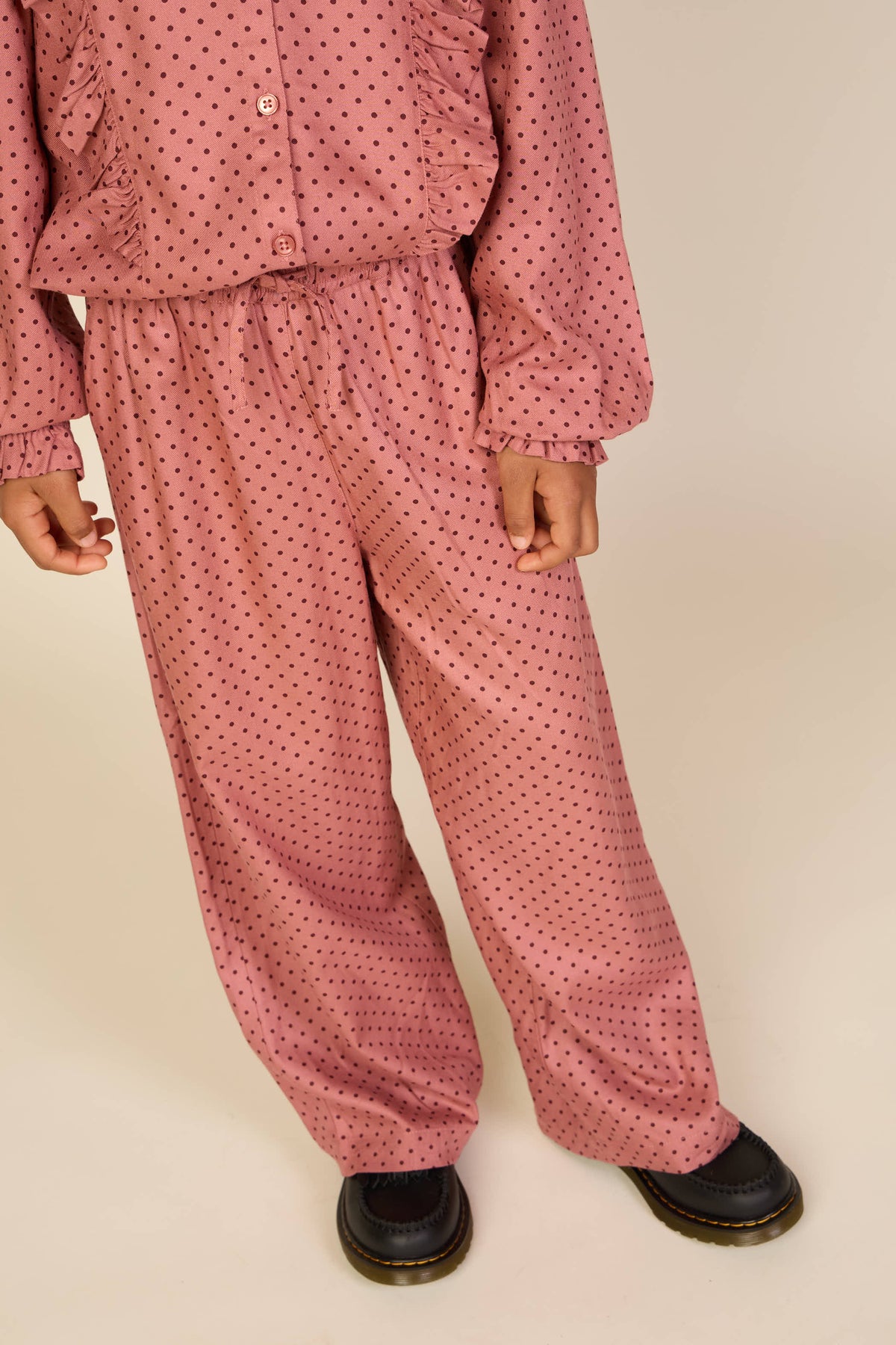 Prikkede bukser i viskose Tween - Dusty Rose/Bordeaux | 101659 Feline