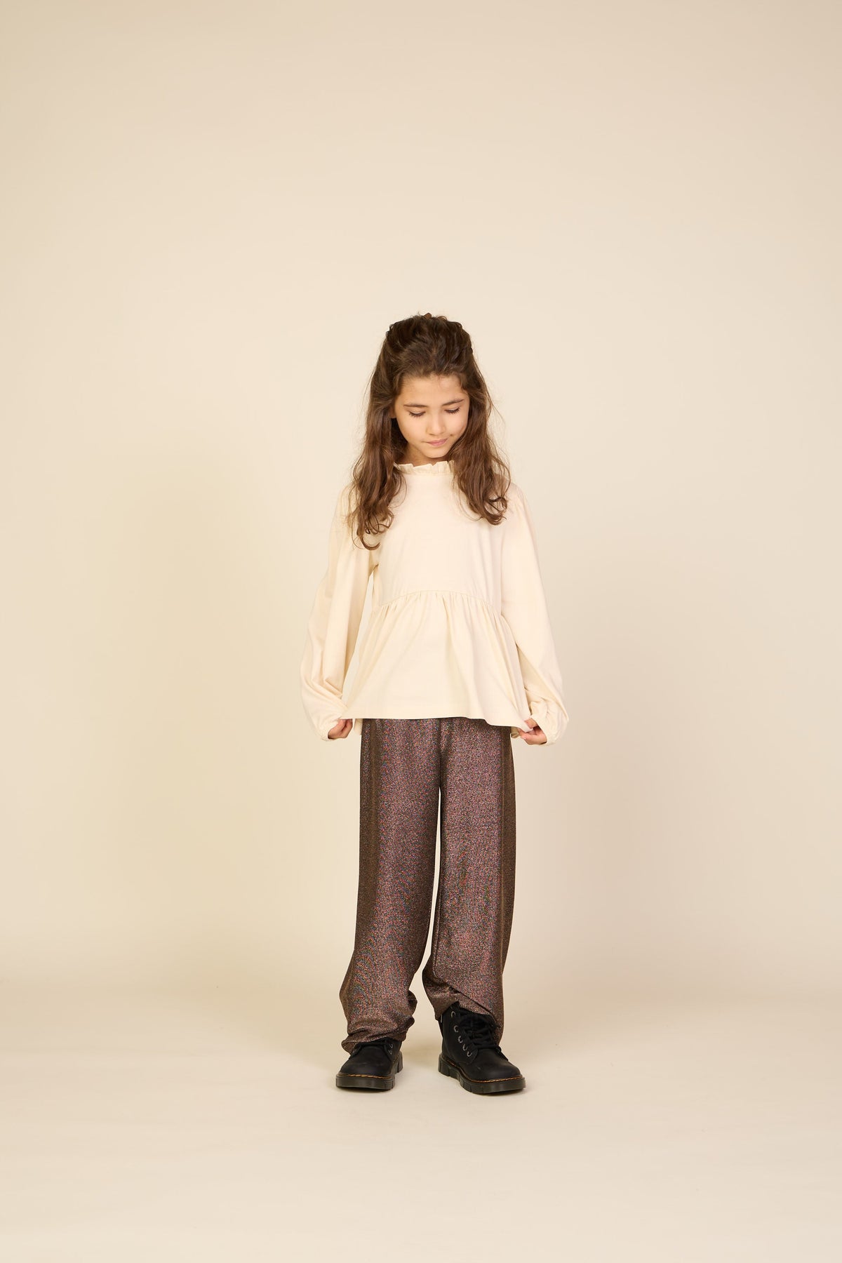 Bukser med lurex Tween - Dark Brown | 101668 Helen