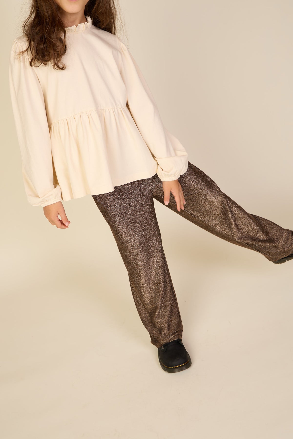 Bukser med lurex Tween - Dark Brown | 101668 Helen