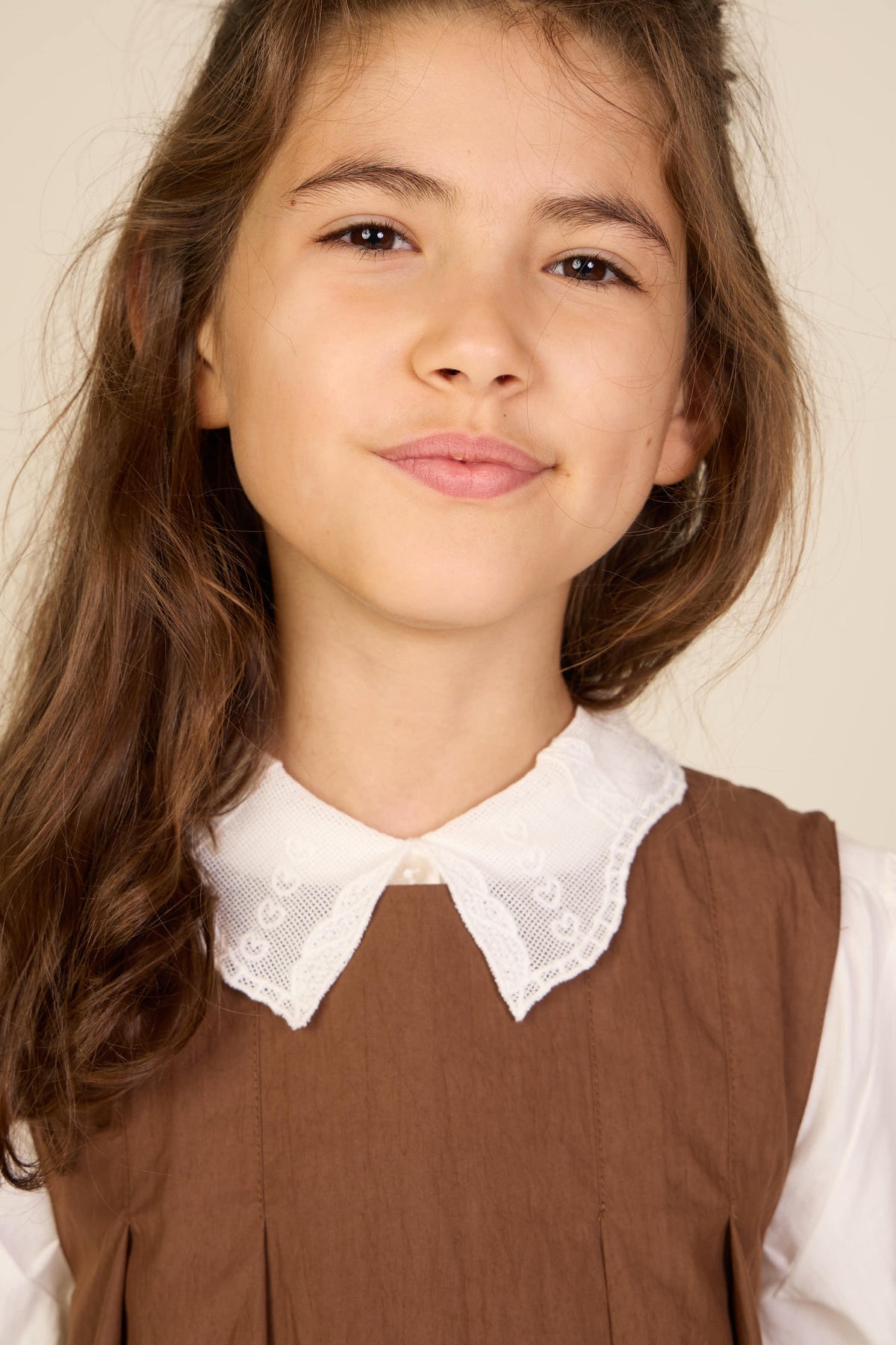 Bomuldsskjorte med blondekrave Tween - Offwhite | 101460 Holly