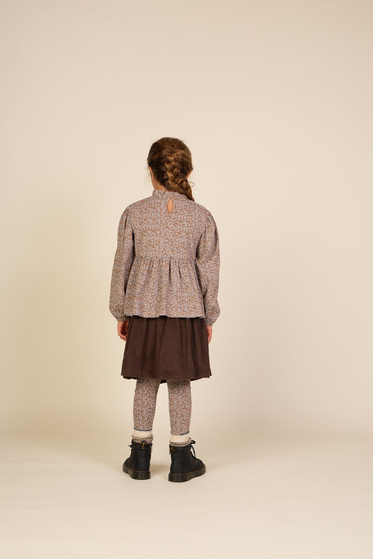 Småblomstrede jerseyleggings Tween - Blue/Brown | 101550 Heidi