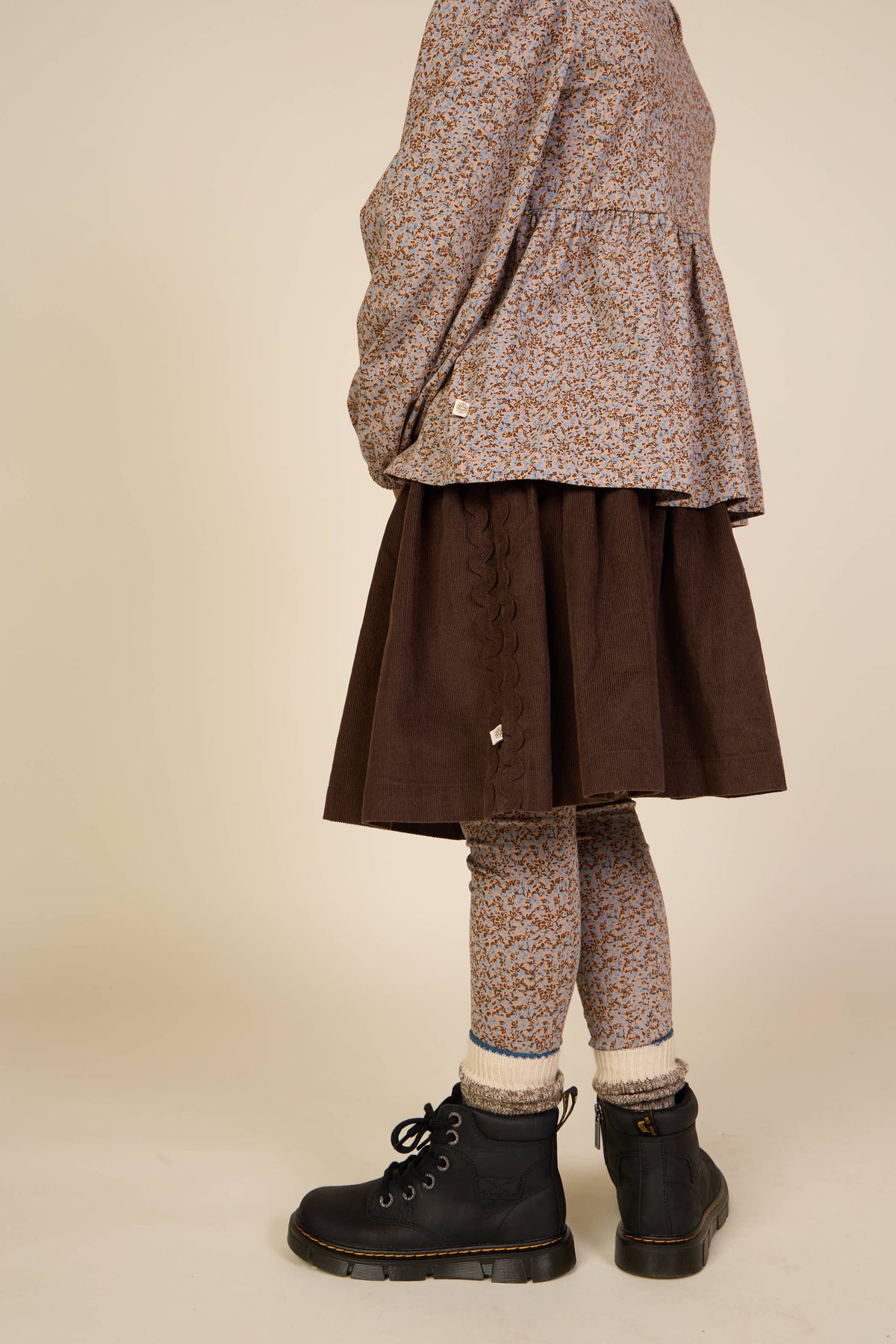 Småblomstrede jerseyleggings Tween - Blue/Brown | 101550 Heidi