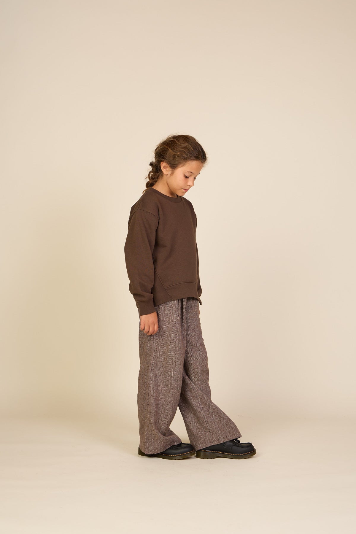 Sweatshirt med ribdetaljer Tween - Dark Brown | 101627 Zoe