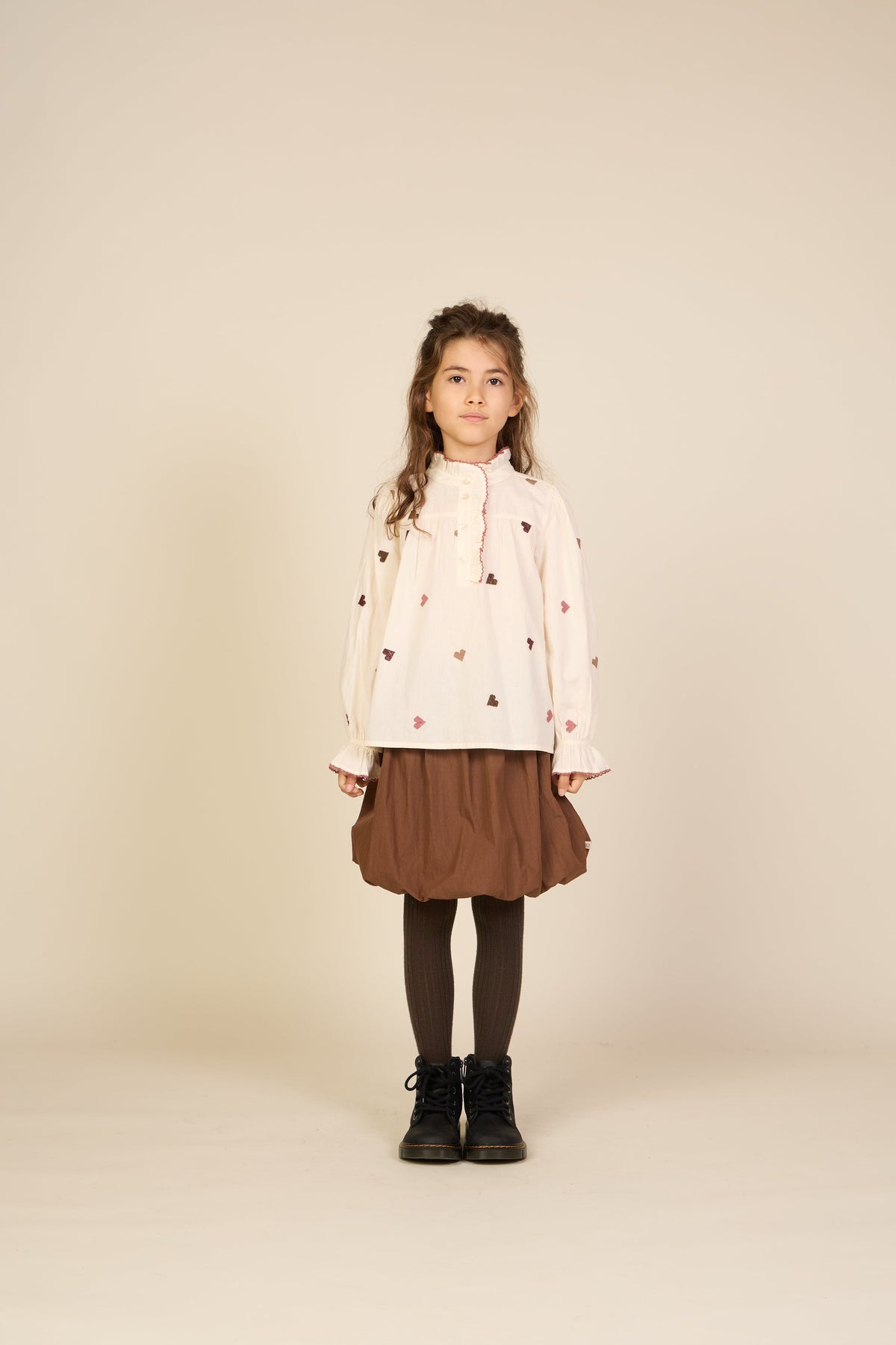 Bomuldsbluse med hjertebroderi Tween - Rose/Bordeaux | 101458 Elina