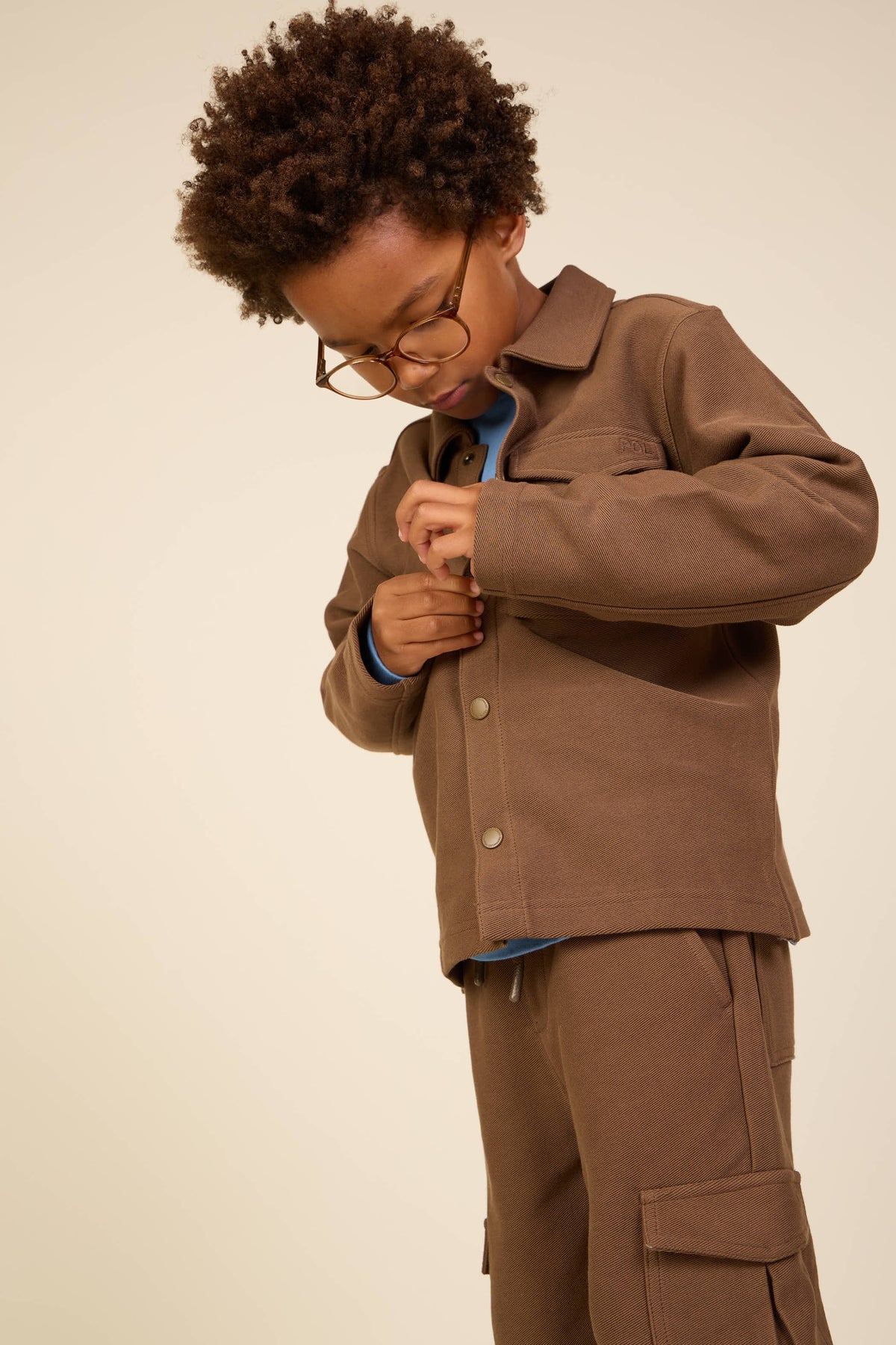Cargo-joggingbukser i struktureret sweatkvalitet Tween - Brown | 101512 Wilder