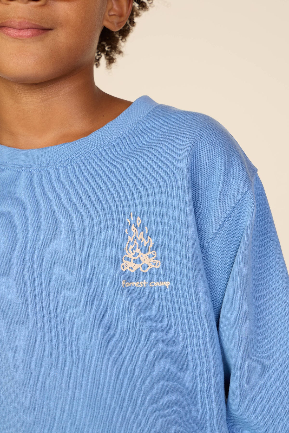 Langærmet T-shirt med rygprint Tween - Dusty Blue | 101708 Weston