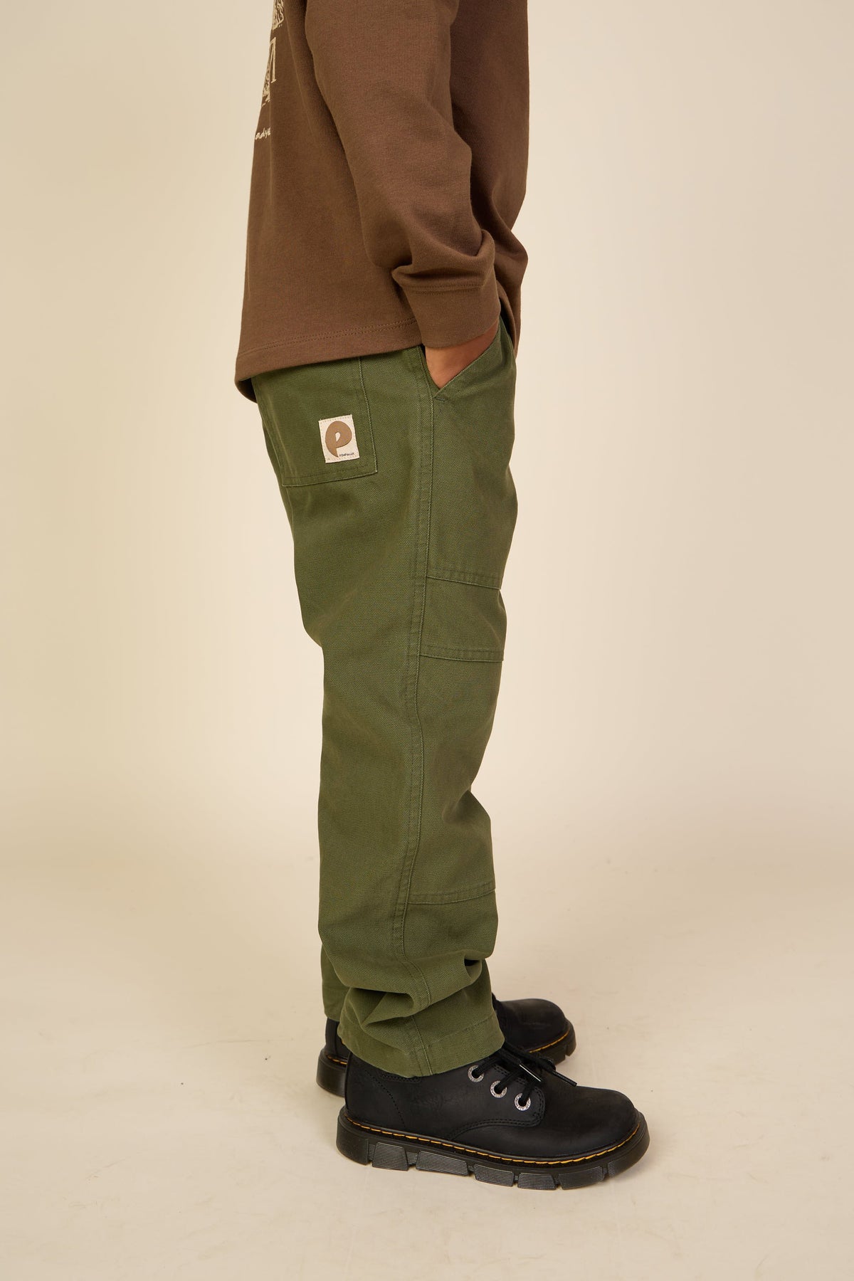 Canvasbukser med påsatte lommer Tween - Moss Green | 101536 Greyson