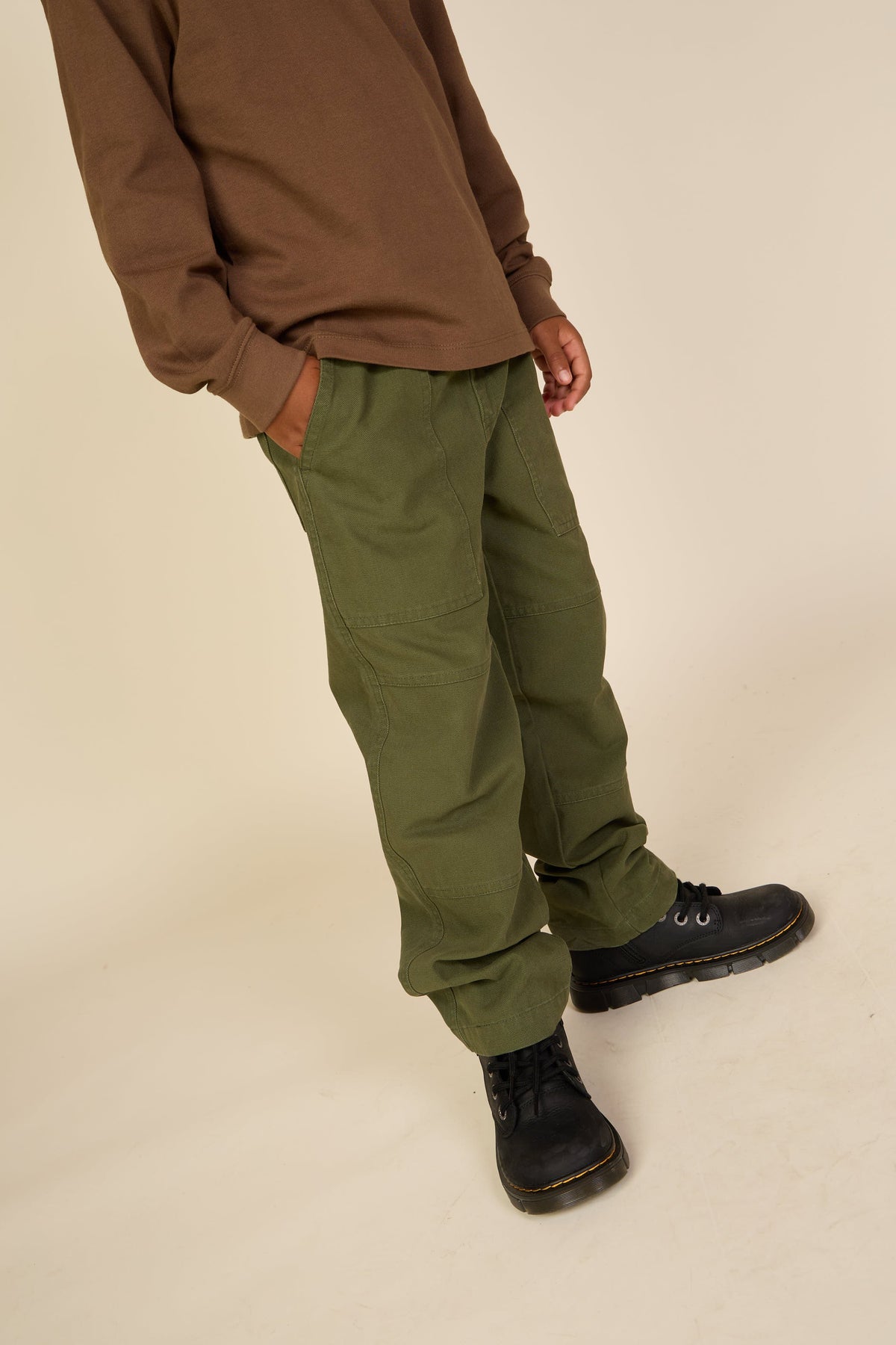 Canvasbukser med påsatte lommer Tween - Moss Green | 101536 Greyson