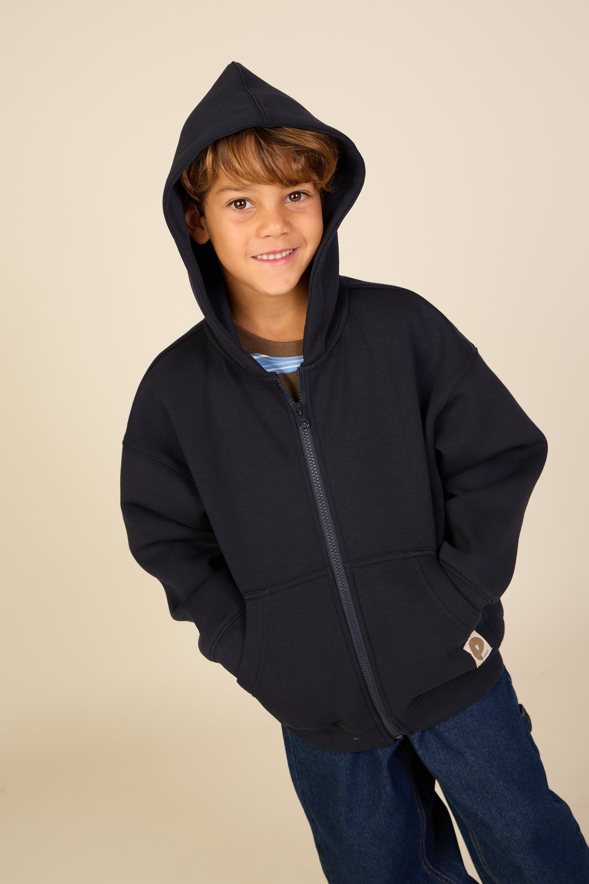 Scuba Hættetrøje med lynlås - Tween - Dark Navy | 100640 Liam