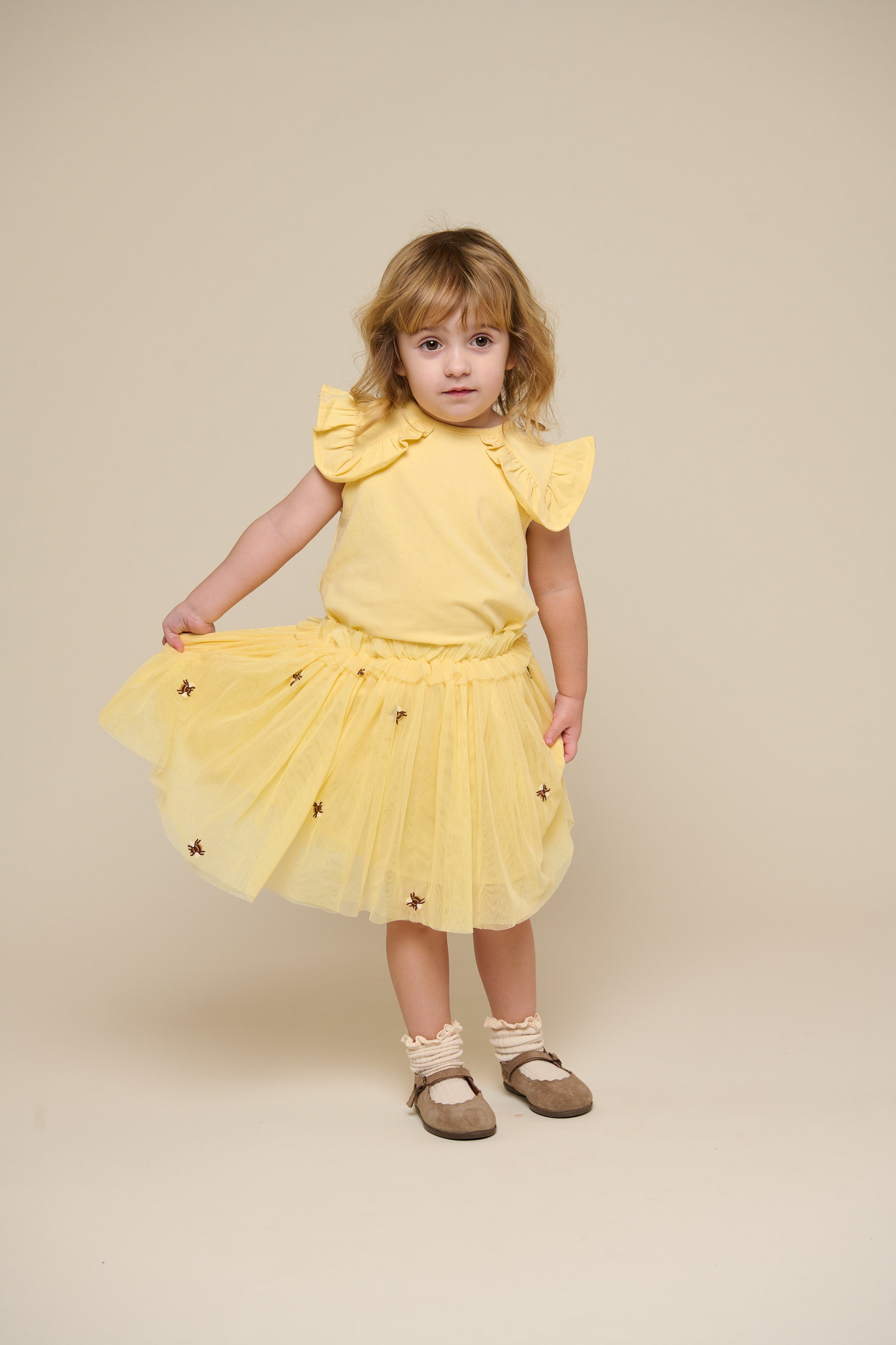 Jersey top med flæse - Kids - Sunlight | 101265 Selma
