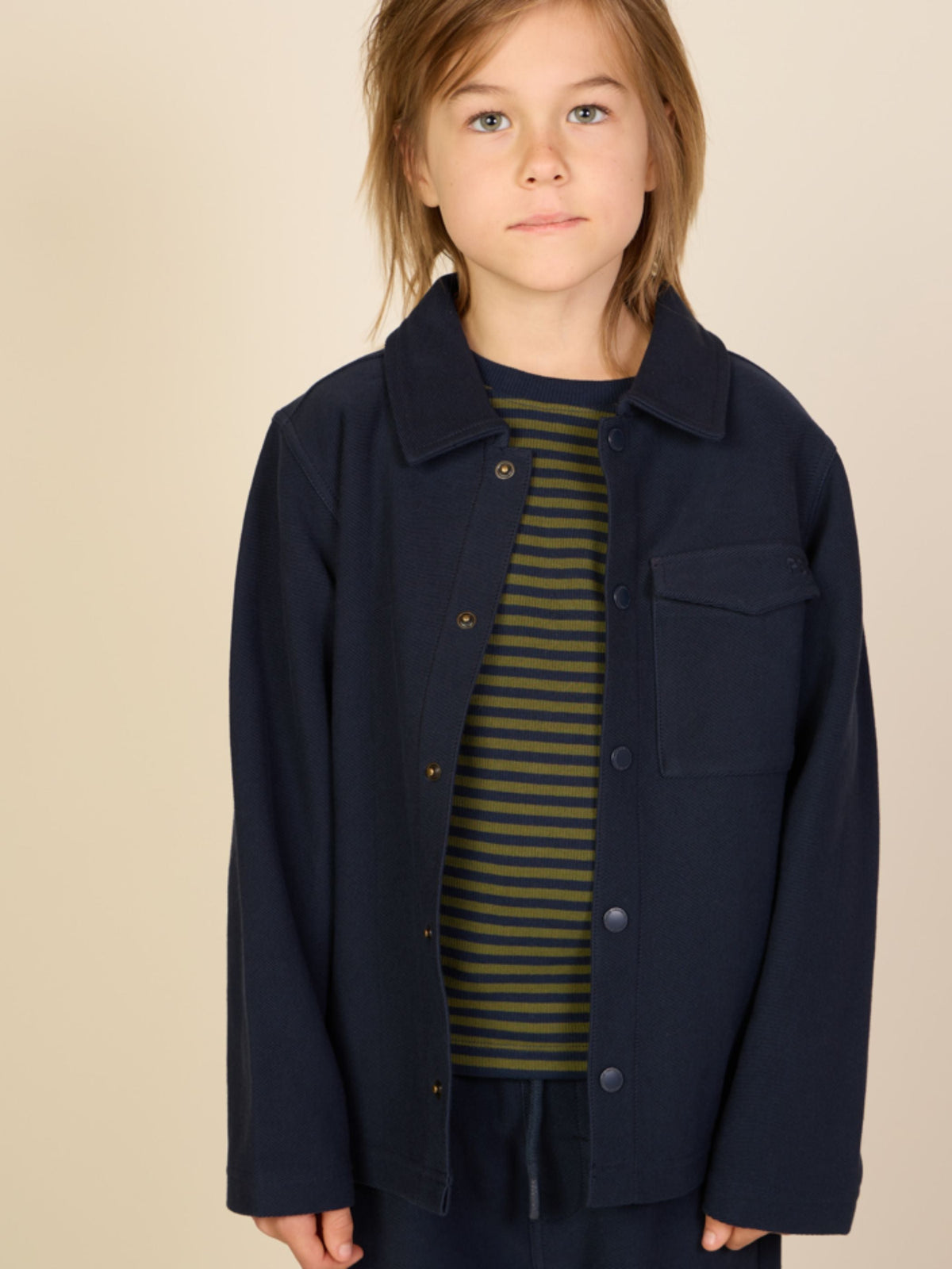 Overshirt i struktureret sweatkvalitet Tween - Navy | 101501 Wilder