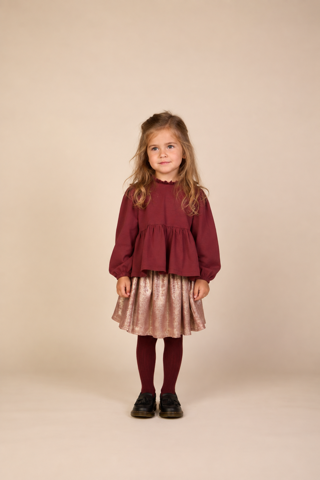 Nederdel med guld-finish Kids - Dusty Rose | 101673 Sylvia