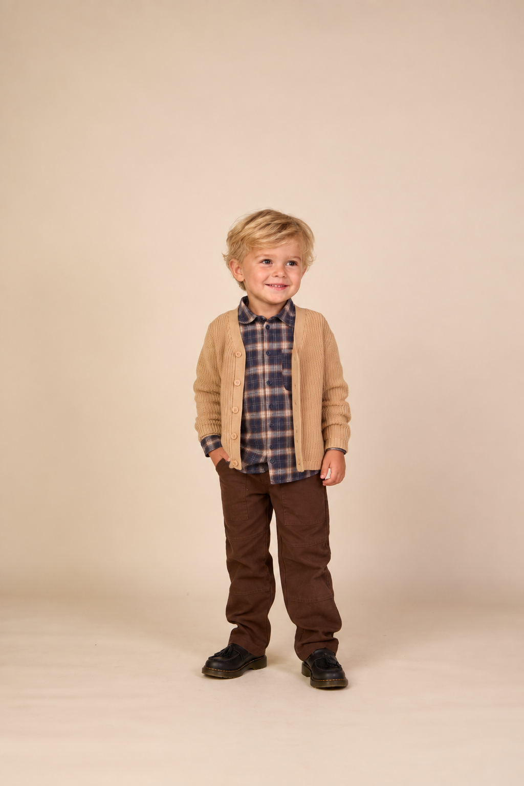 Ternet flannelskjorte Kids - Navy/Beige | 101649 Edwin