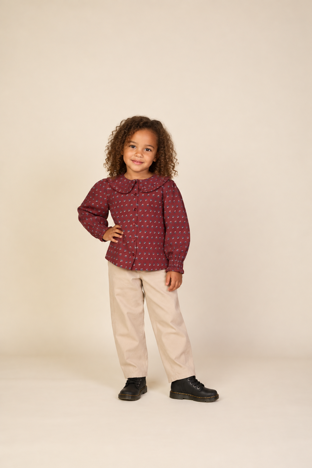 Baggy canvas bukser Kids - Light Beige | 101529 Jenna