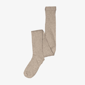 MP Ribstrikkede bomuldsstrømpebukser - Tween - Light Brown Melange | 101396 MP Cotton Rib Tights
