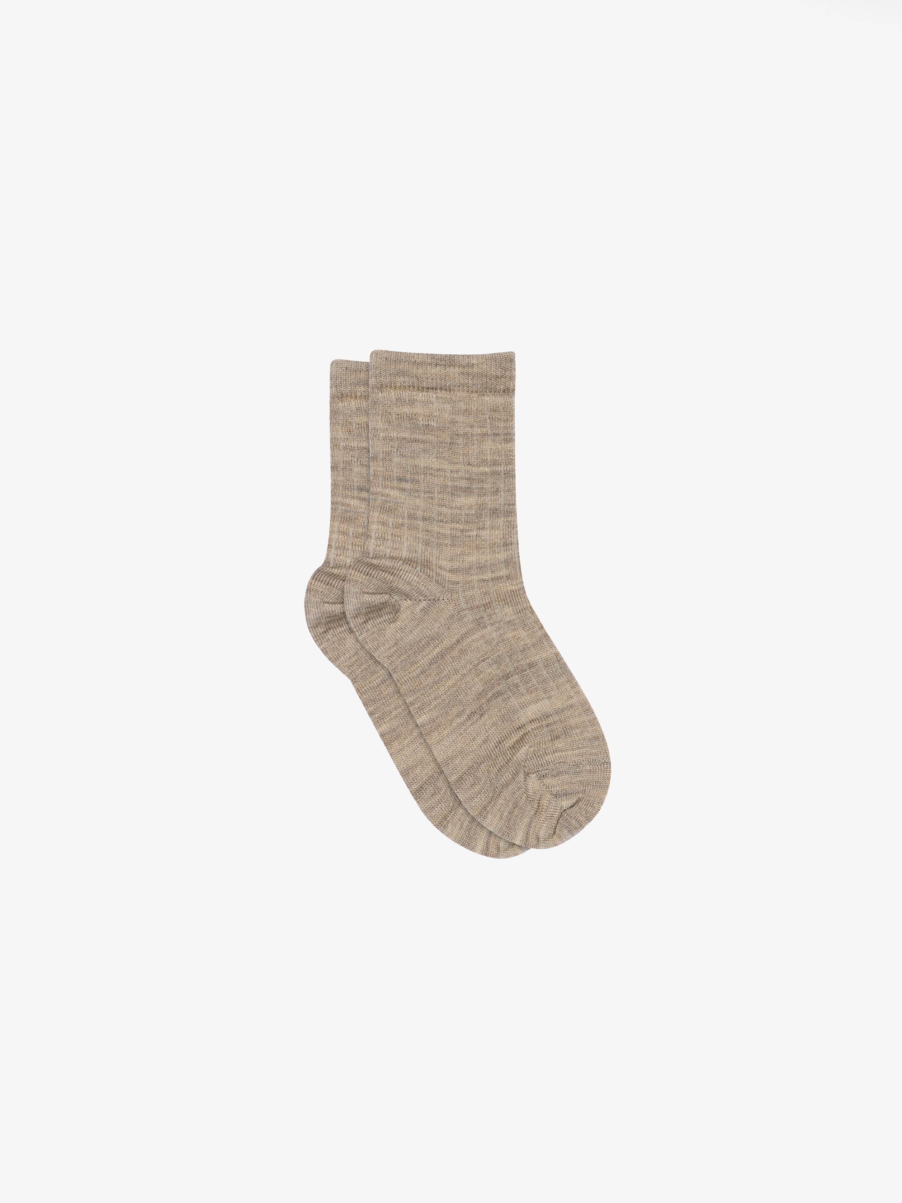 MP Ribstrikkede bomuldsstrømper - Kids - Light Brown Melange | 101373 MP Cotton Rib Socks