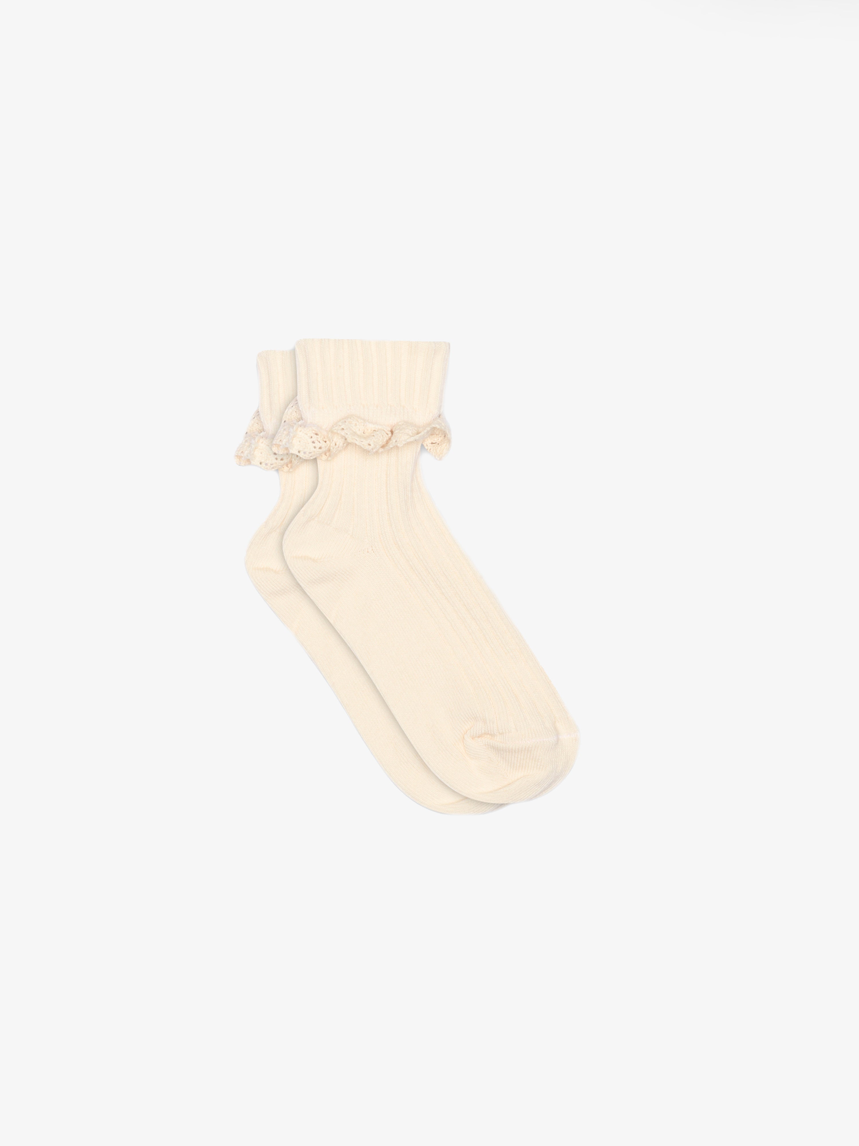 MP Bomuldsstrømper med flæsekant - Kids - Light Beige | 101393 MP Julia Socks
