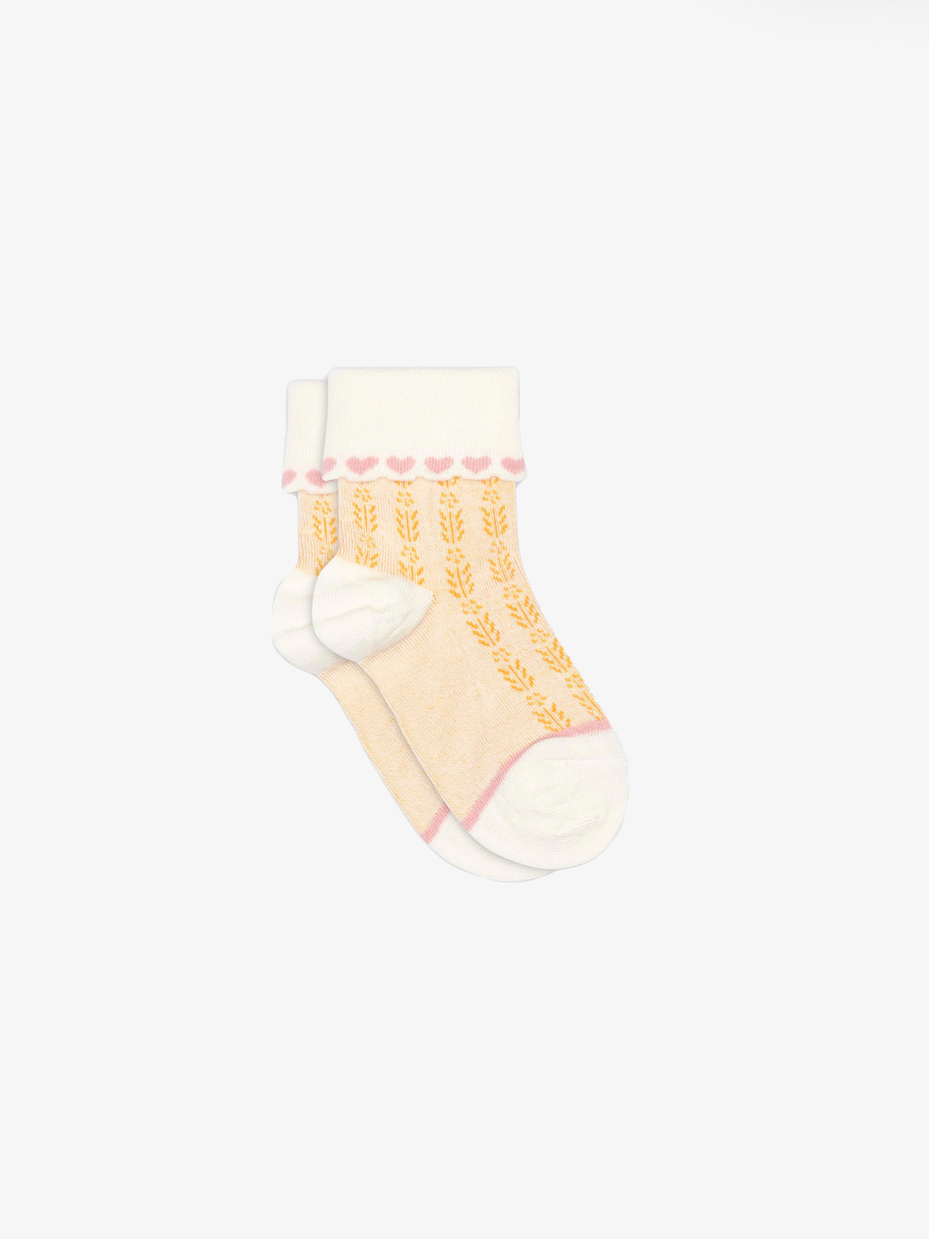 MP Strømper med hjerter - Kids - Rose | 101379 MP Klara Short Socks
