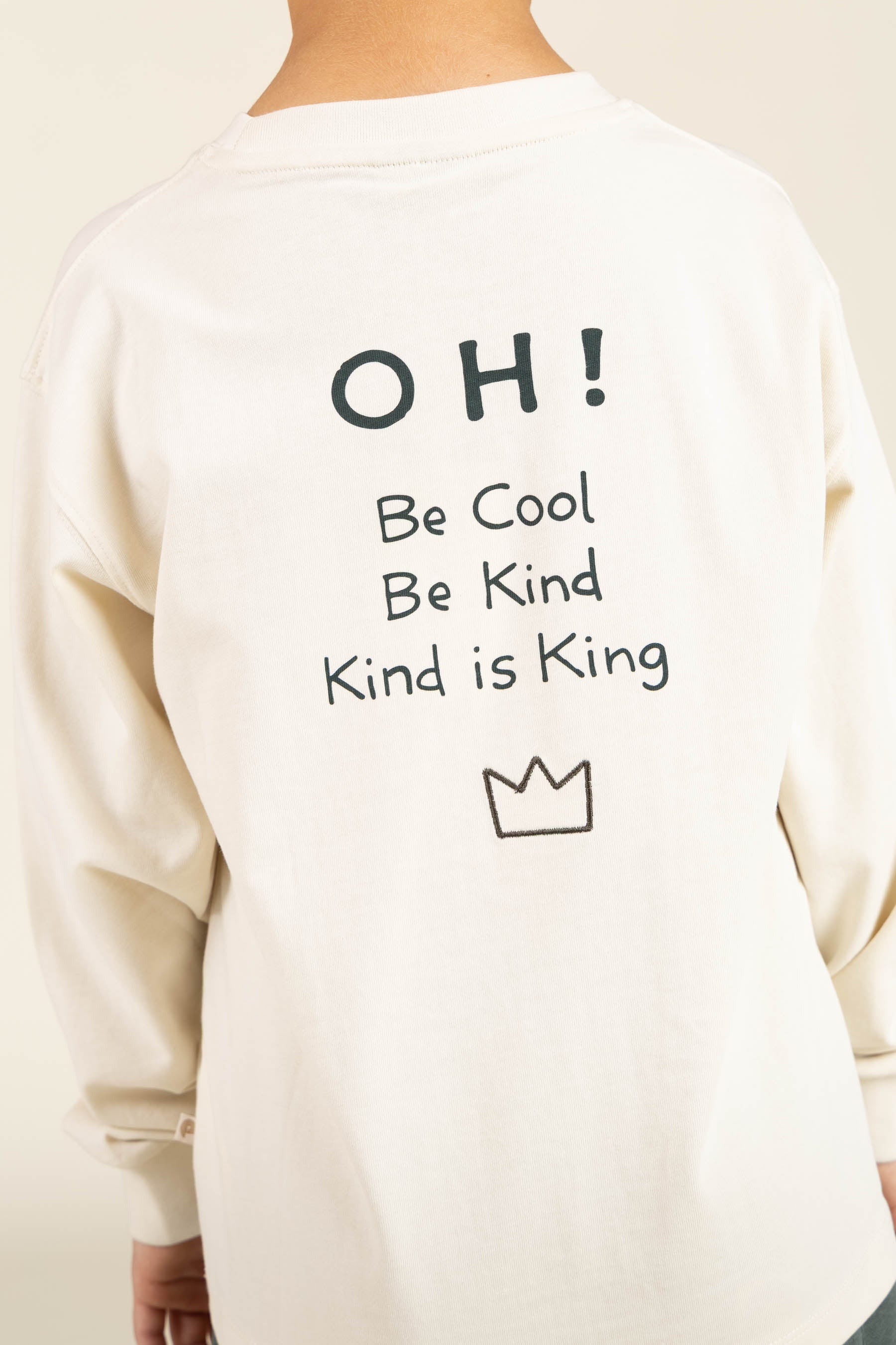 Oversize langærmet T-shirt - Tween - Off White | 100853 August