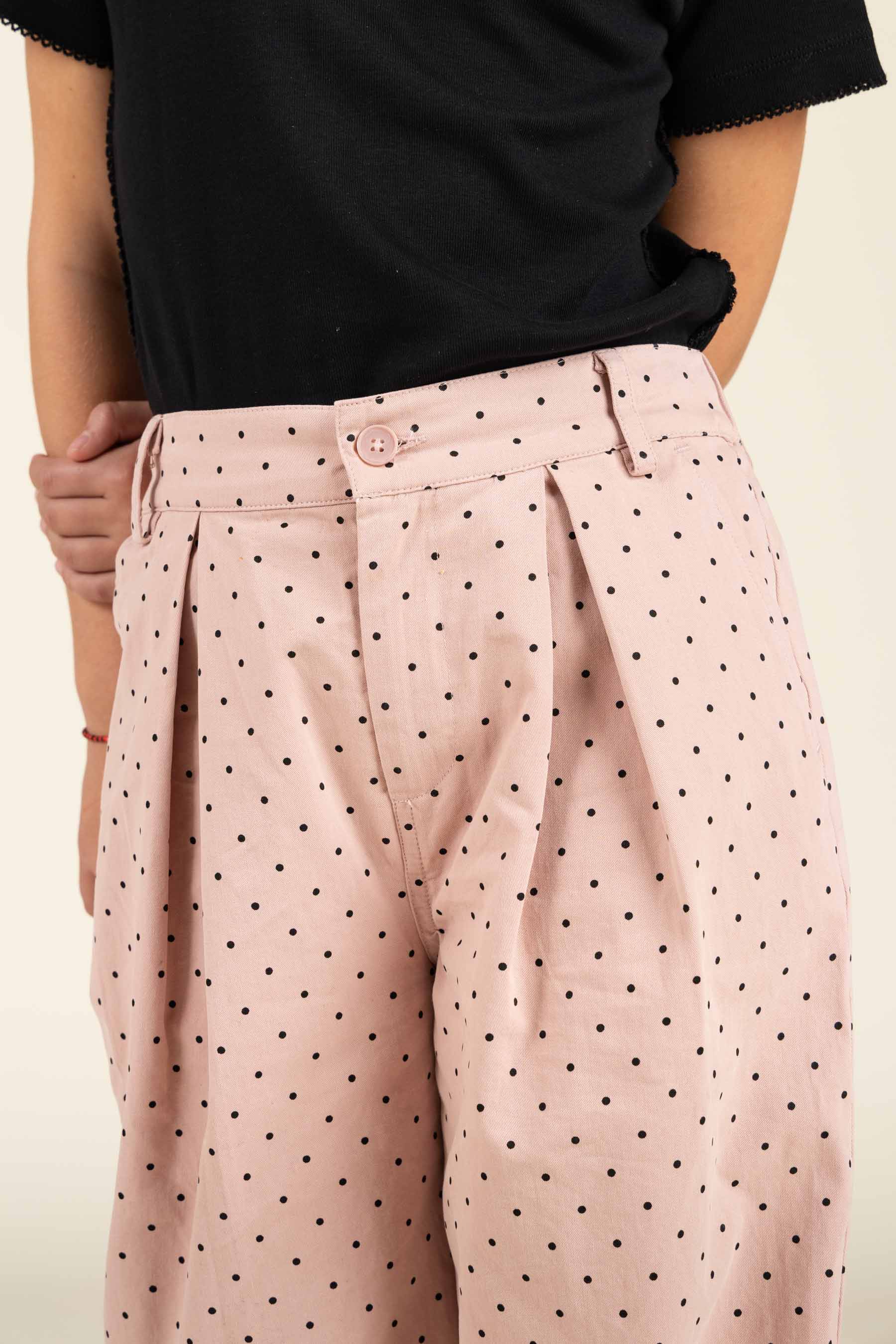 Twill-Bukser med prikker - Tween - Rose | 100613 Iris