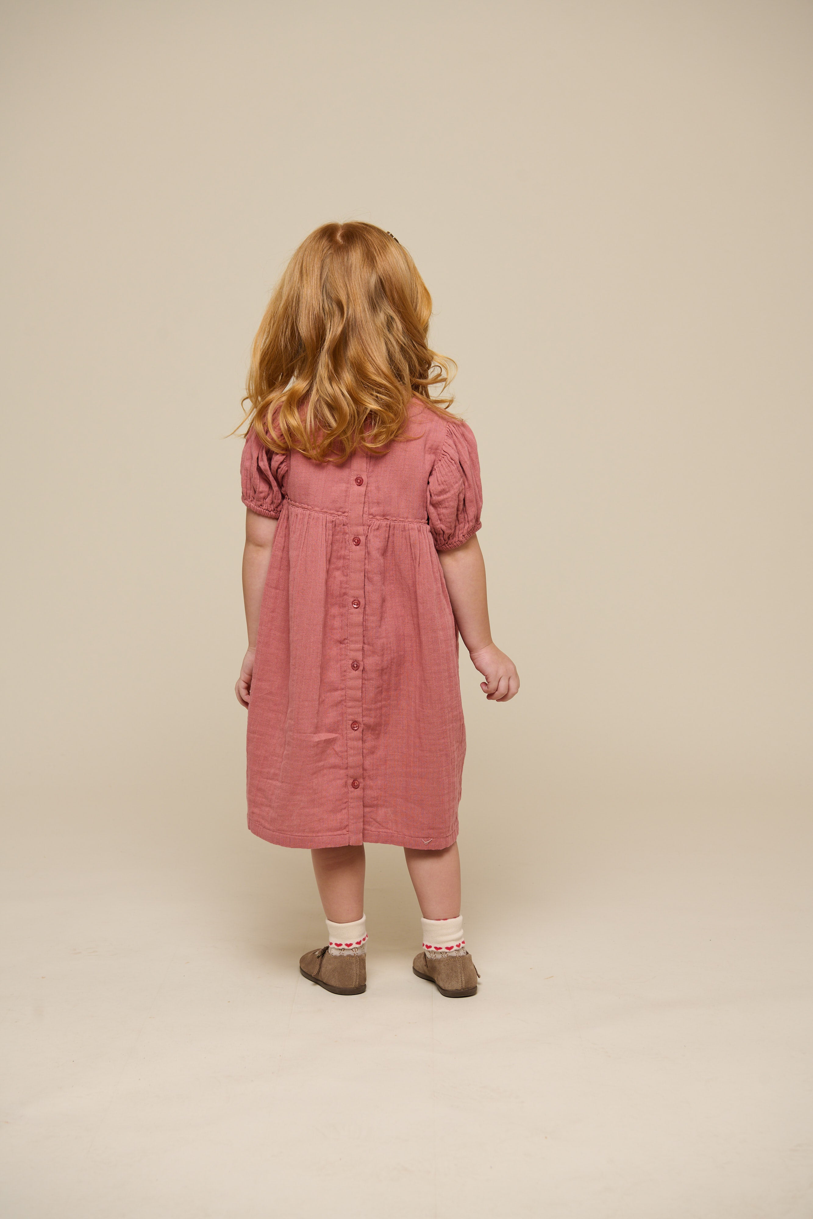 Kjole i musselin - Kids - Old Rose | 100915 Jasmine