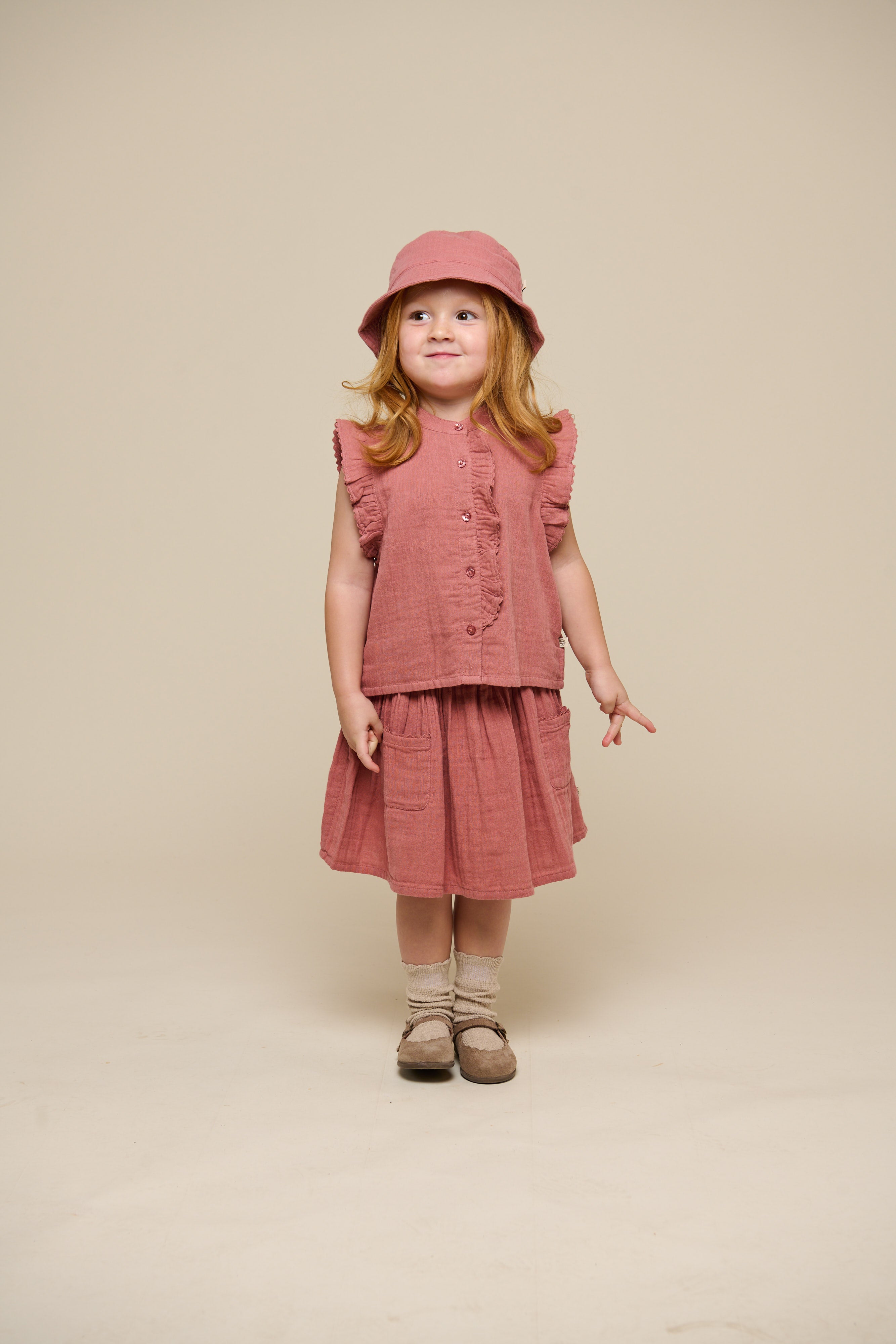 Nederdel i musselin - Kids - Old Rose | 100938 Jasmine