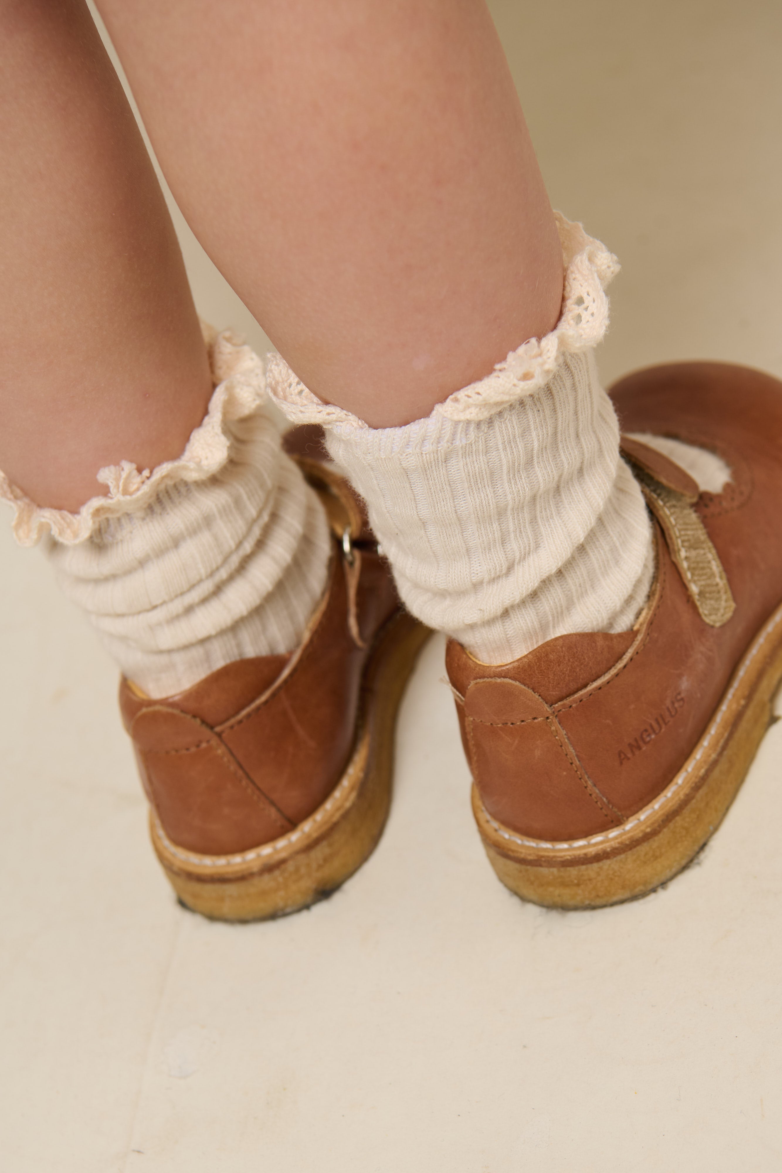 MP Bomuldsstrømper med flæsekant - Kids - Light Beige | 101393 MP Julia Socks