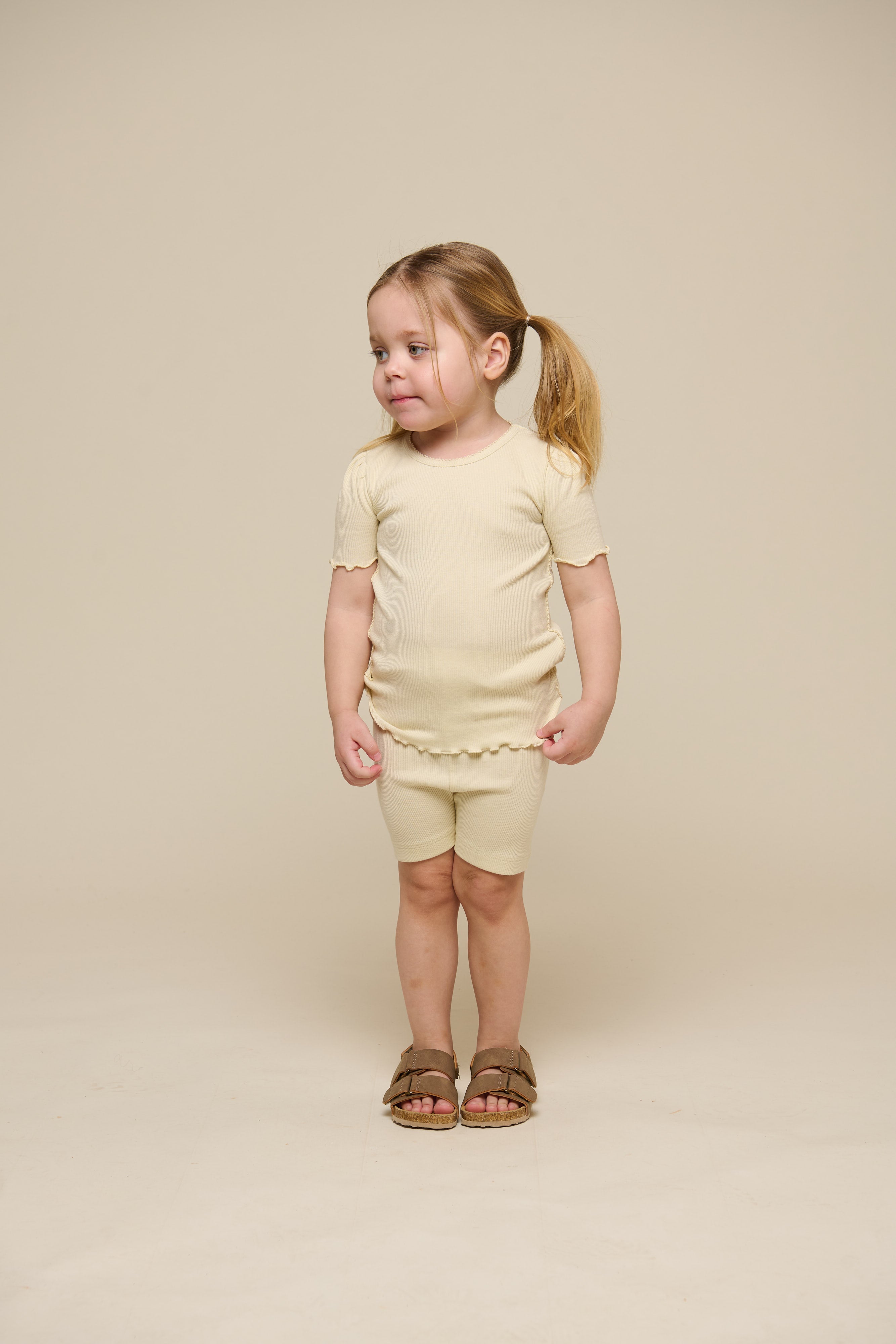Korte tights i modalrib - Kids - Offwhite | 101320 Lottie
