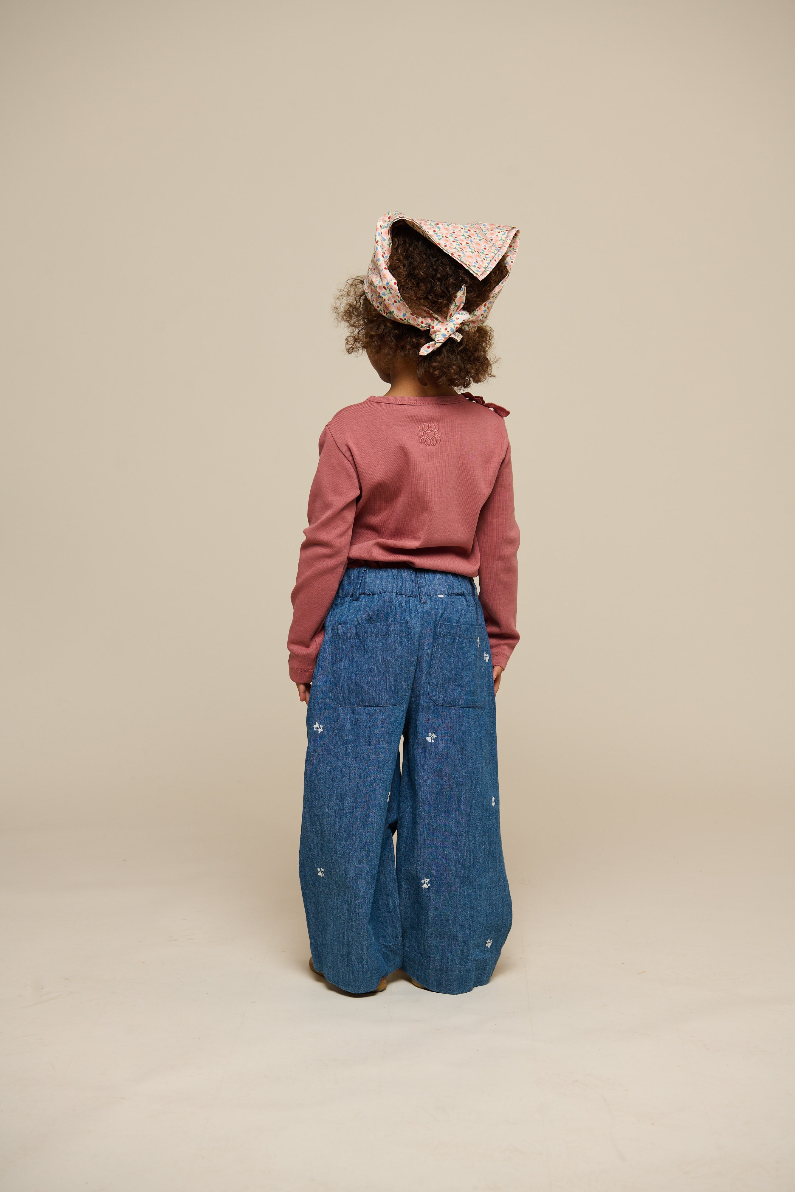 T-shirt med blomsterapplikation - Kids - Old Rose | 101233 Sarah