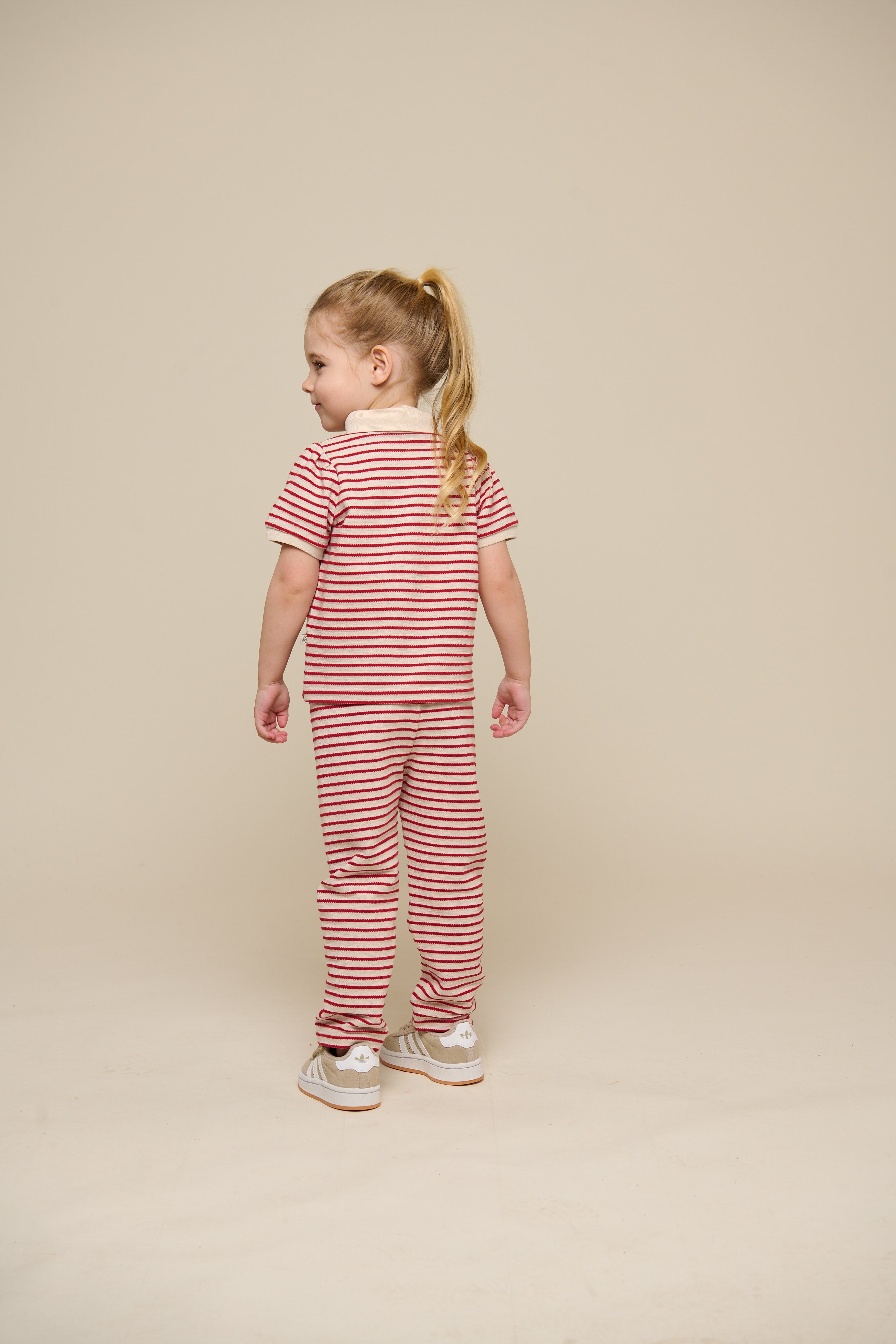 Stribede jersey bukser - Kids - Cherry Red | 100999 Emmie