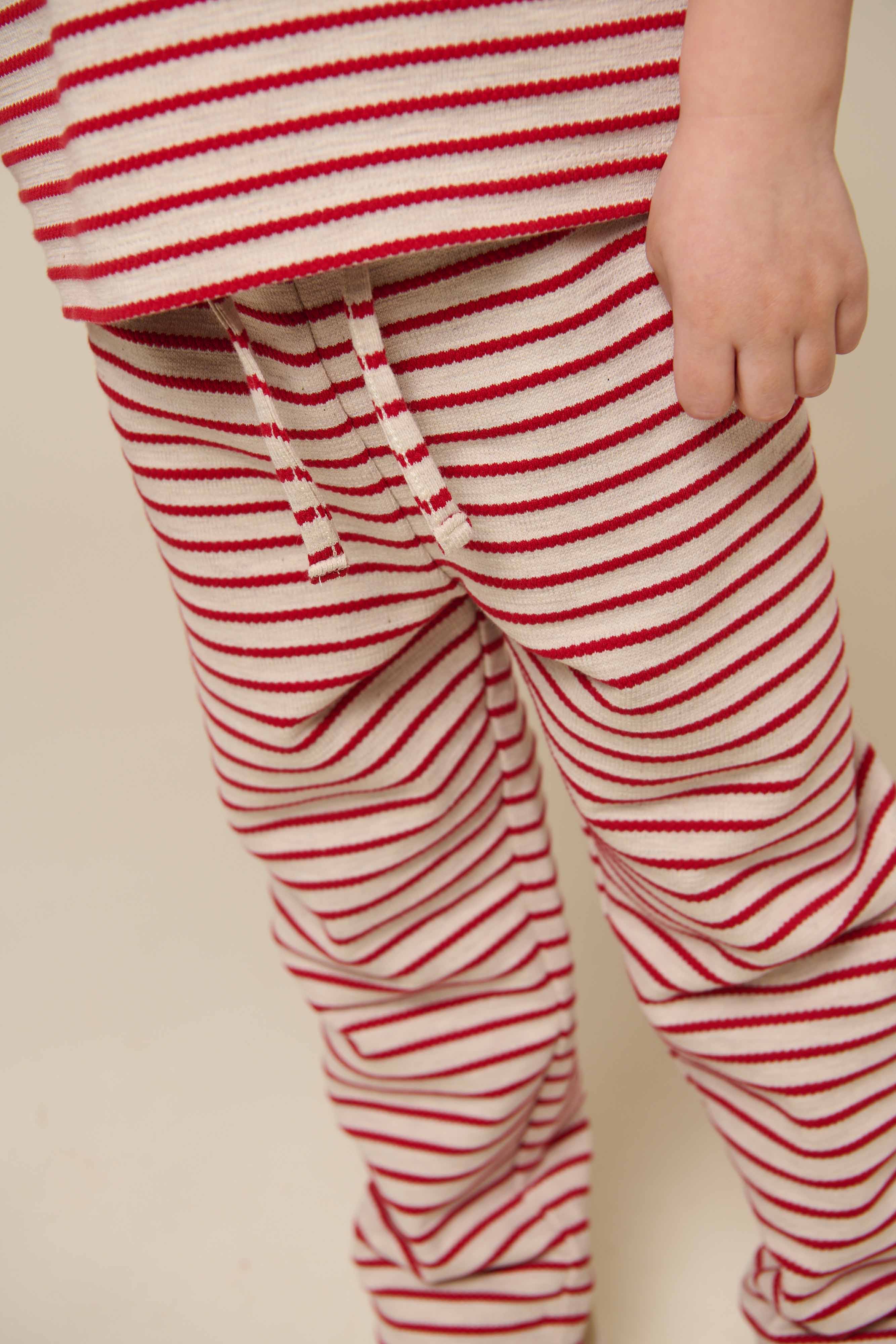 Stribede jersey bukser - Kids - Cherry Red | 100999 Emmie