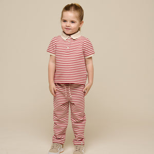 Stribede jersey bukser - Kids - Cherry Red | 100999 Emmie