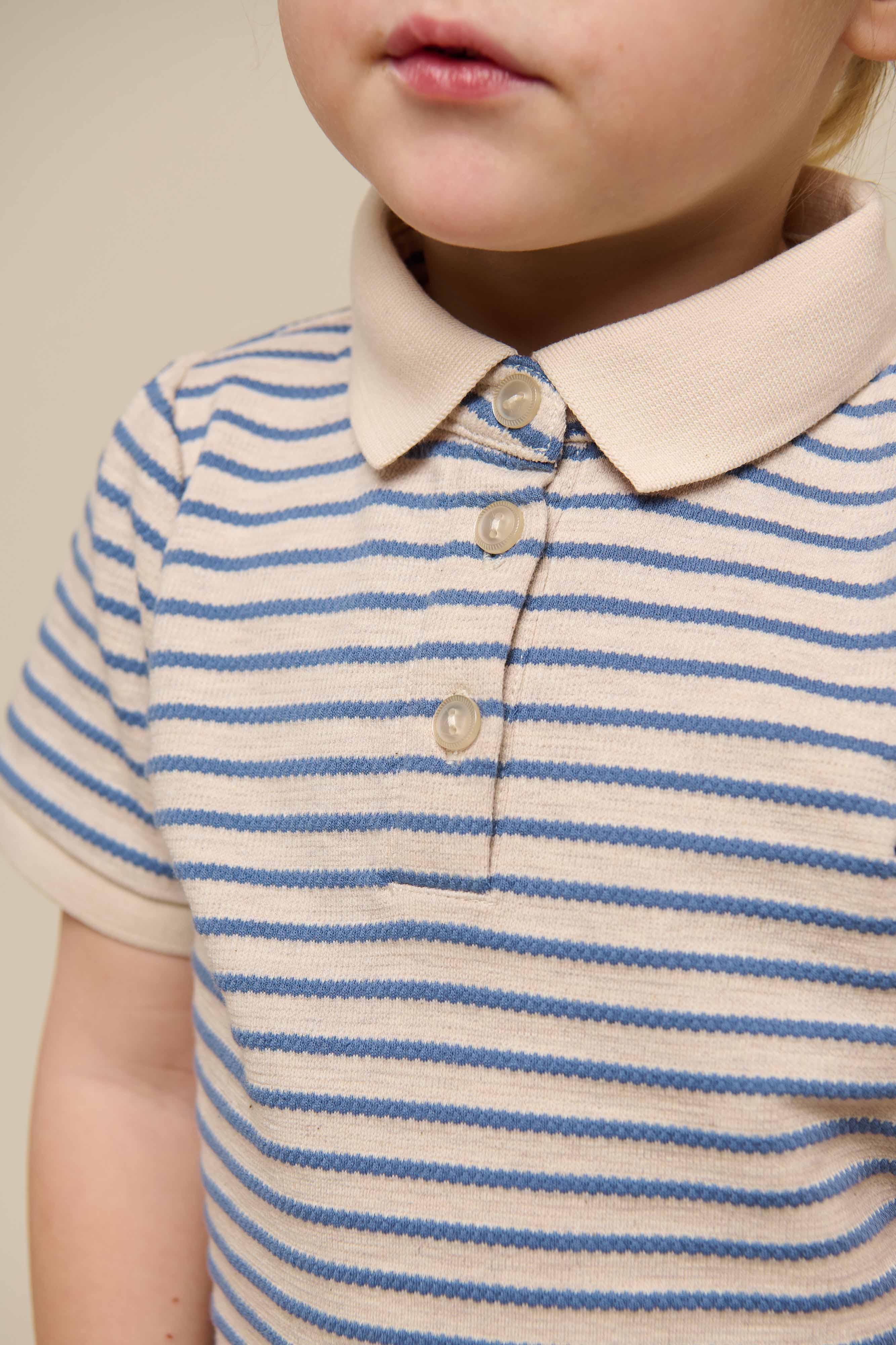 Stribet jersey polo - Kids - Blue | 101006 Emmie