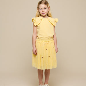 Jersey top med flæse - Tween - Sunlight | 101266 Selma