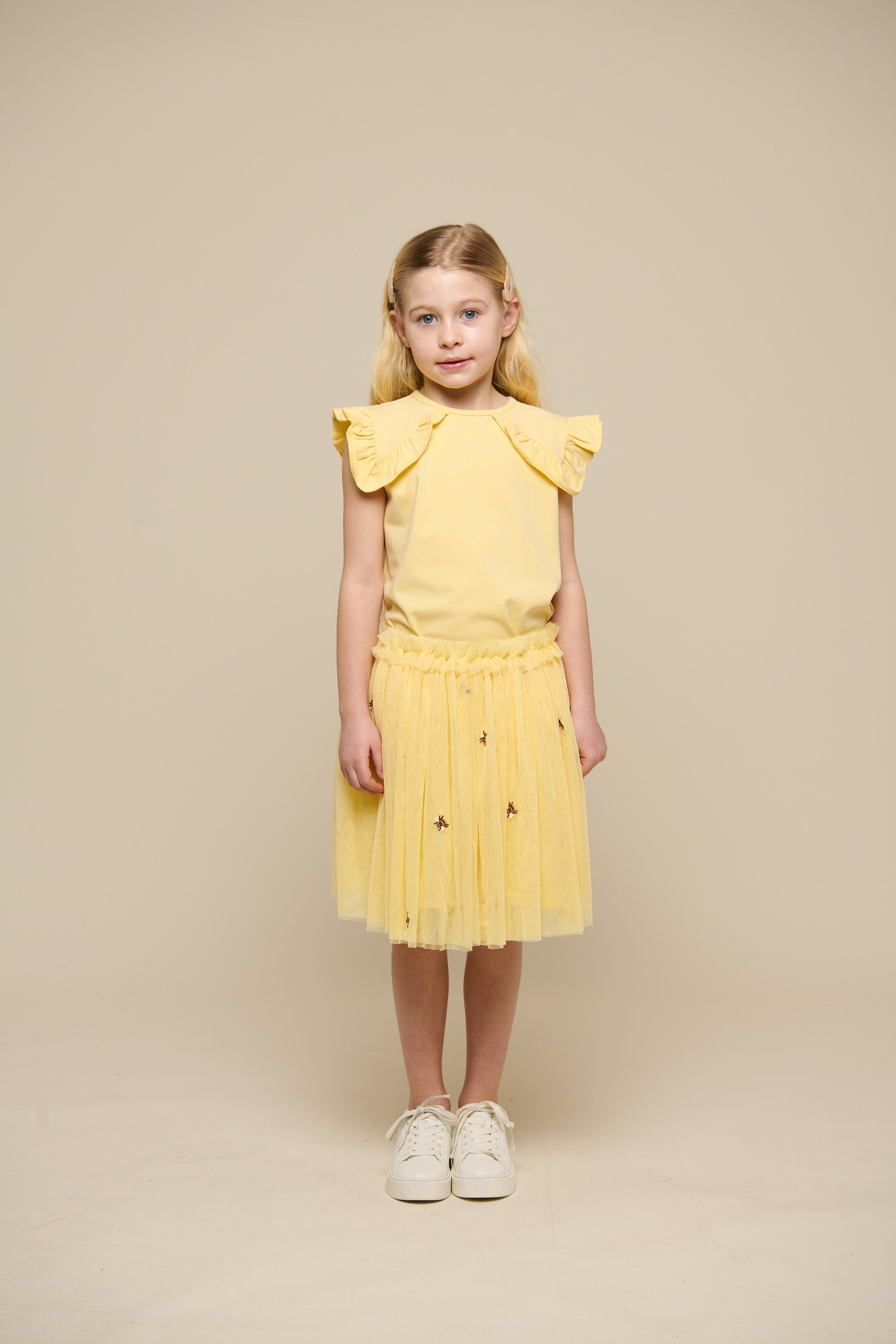 Jersey top med flæse - Tween - Sunlight | 101266 Selma